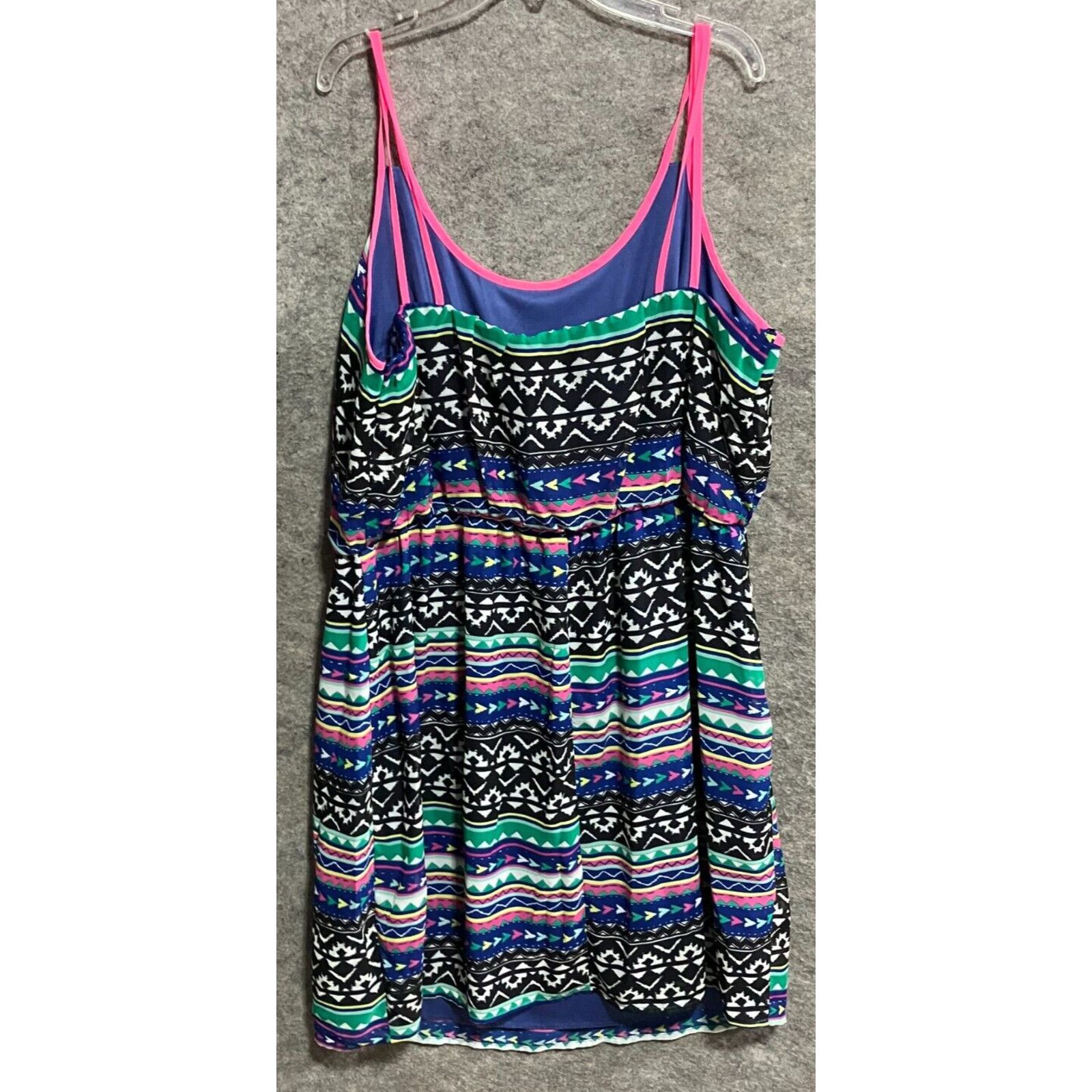 Other Vintage Deb Sun Dress Plus 2X Aztec Hippie Playful 80s 90s Size XXL / US 16-18 / IT 52-54 - 2 Thumbnail