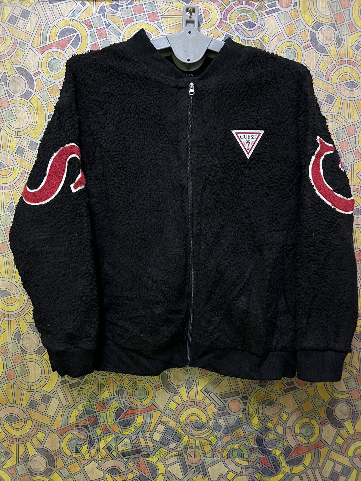 Guess Extremely rare GUESS Ges jacket Boa fleece outerwear GJ31 Size US L / EU 52-54 / 3 - 3 Thumbnail