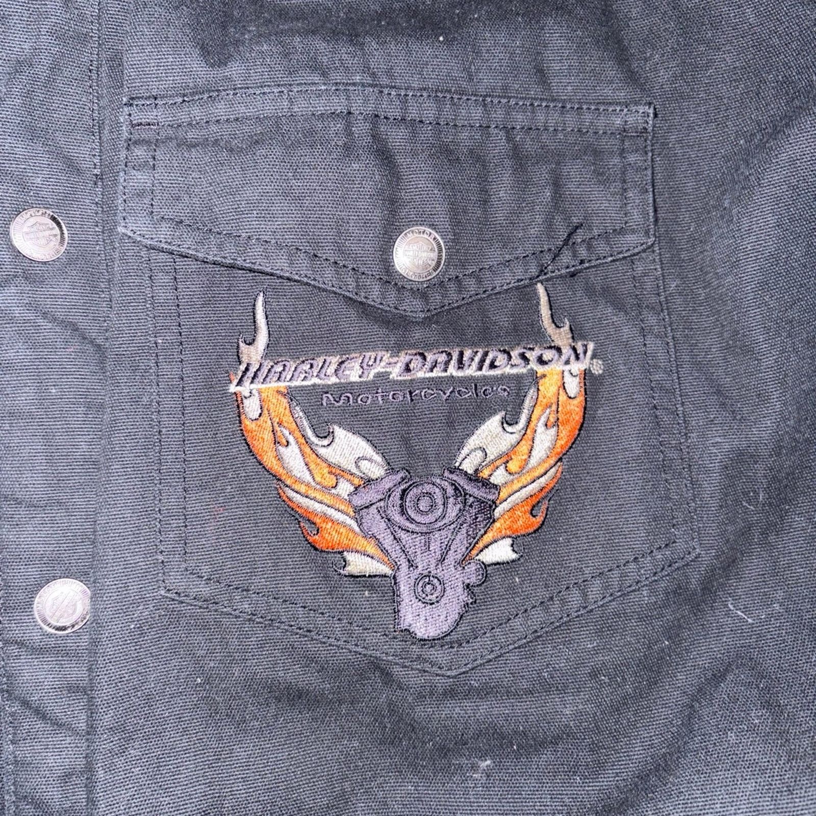 Harley Davidson Harley Davidson Motorcycles Jacket XXL black button up Size US XXL / EU 58 / 5 - 2 Thumbnail