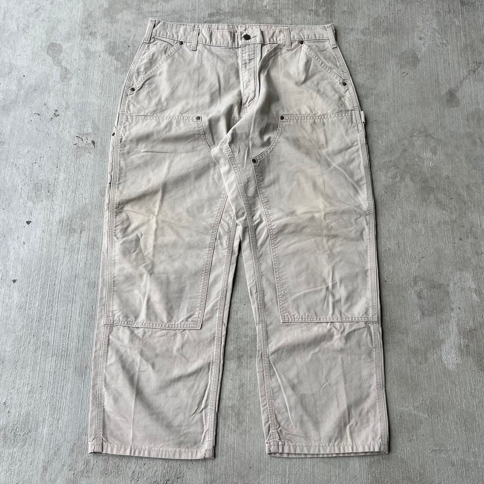Carhartt tan brown double knee work wear carpenter pants
