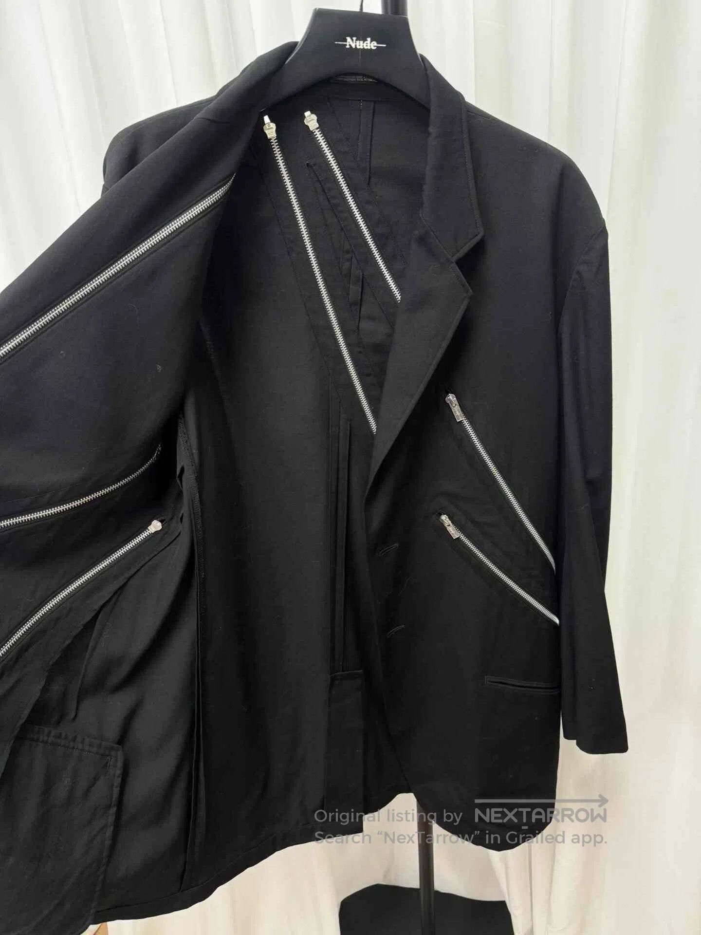 Yohji Yamamoto Yohji Yamamoto Pour Homme Zip Wool Blazer. Size US L / EU 52-54 / 3 - 6 Thumbnail