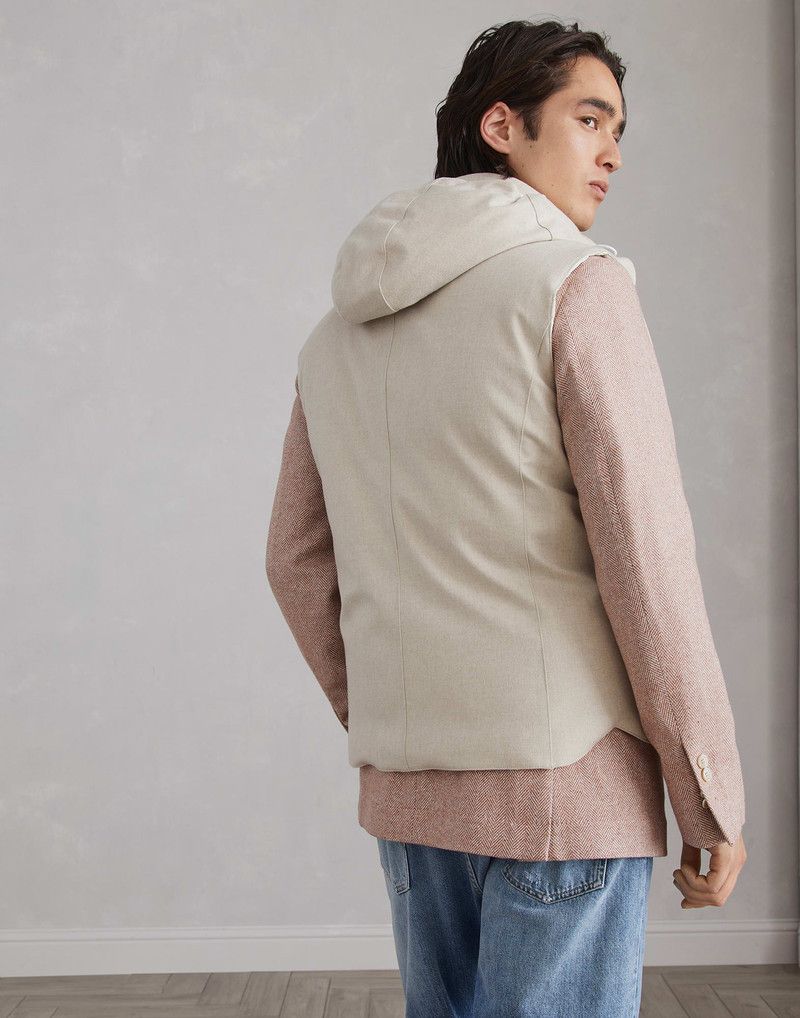 Brunello Cucinelli o1w1db10326 Padded Vest in Light Beige Size US XL / EU 56 / 4 - 4 Thumbnail