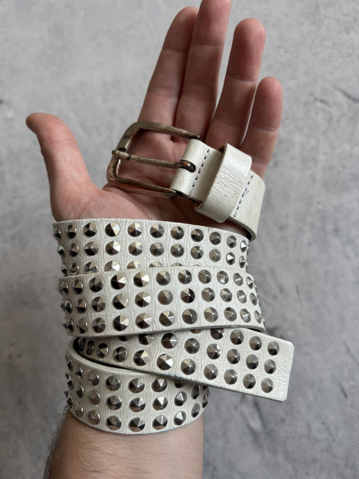 Vintage 00s Avant Garde stones Y2K Japanese style unisex leater belt Size ONE SIZE - 1 Thumbnail