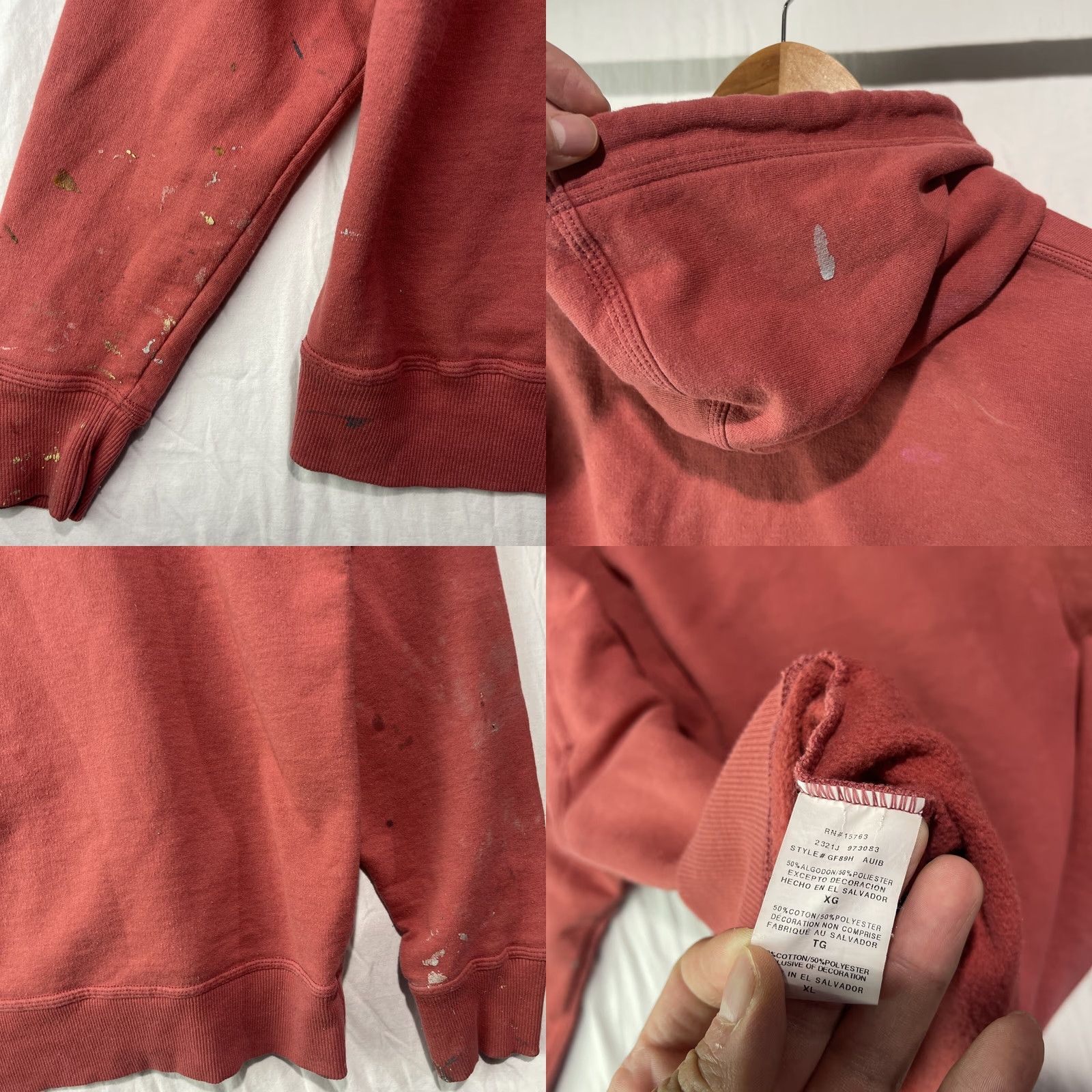 Champion Champion Hoodie Mens XL Red Sweatshirt Fleece Long Sleeve Logo Sweater Fleece Size US XL / EU 56 / 4 - 10 Thumbnail