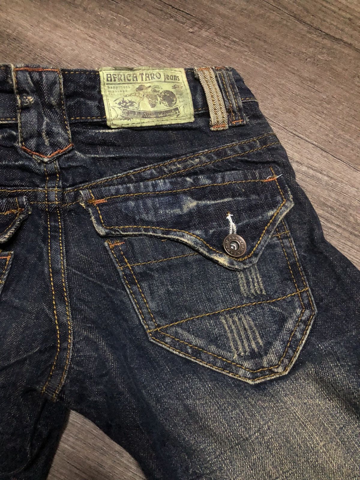 Japanese Brand VINTAGE AFRICA TARO DENIM FLARED JEANS Size 28" / US 6 / IT 42 - 5 Thumbnail