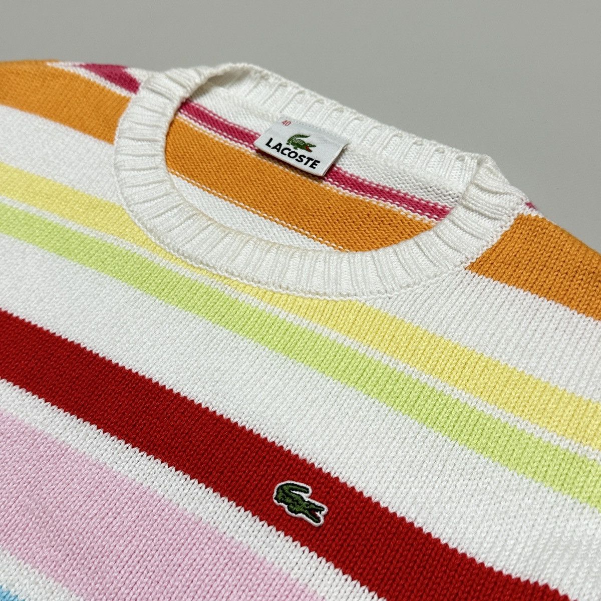 Lacoste Lacoste Vintage Striped knitted Sweater Size M / US 6-8 / IT 42-44 - 2 Thumbnail