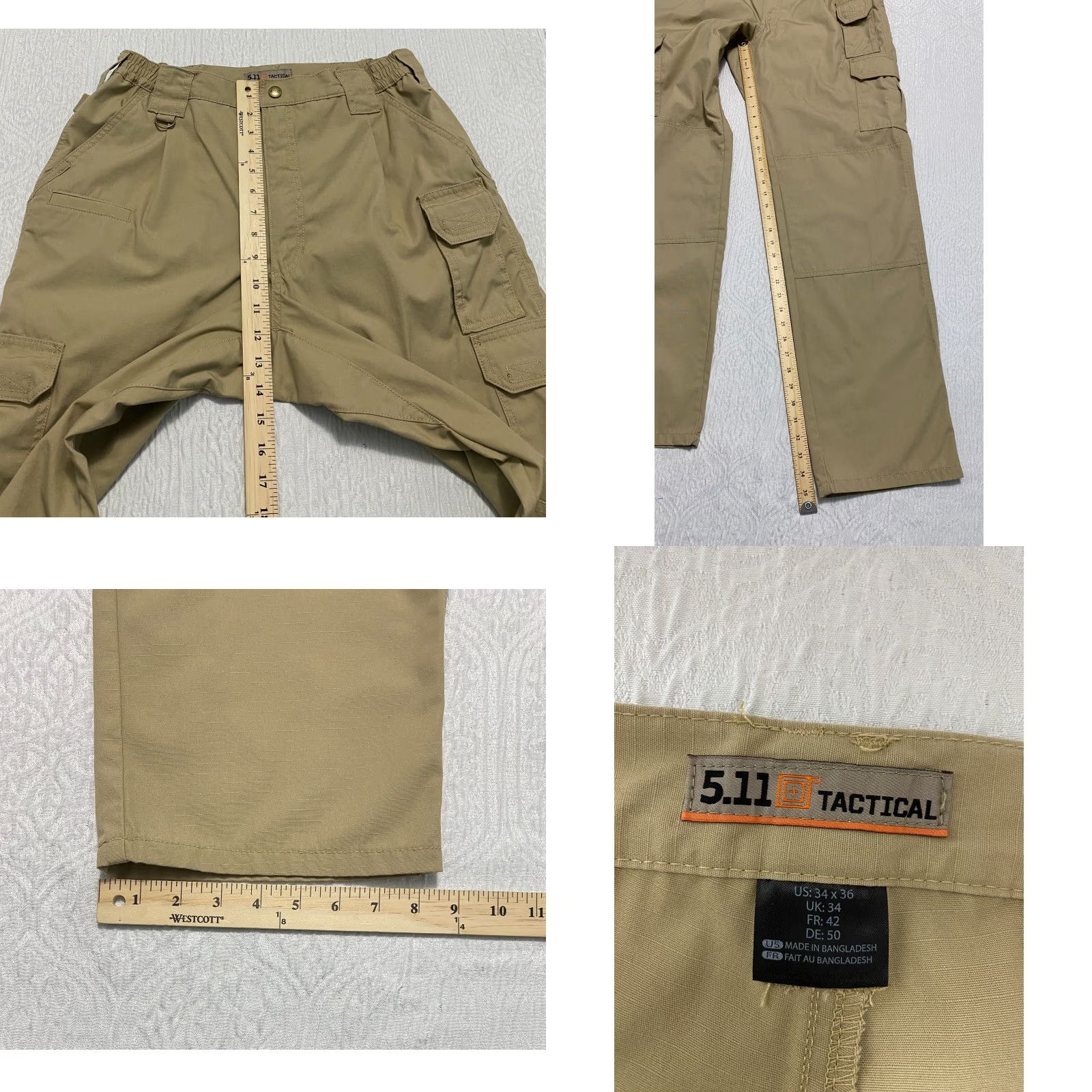 Vintage 5.11 Tactical Cargo Pants Mens Size 32×36 Beige Cargo Pocket Workwear Casual Pants Size US 32 / EU 48 - 8 Thumbnail