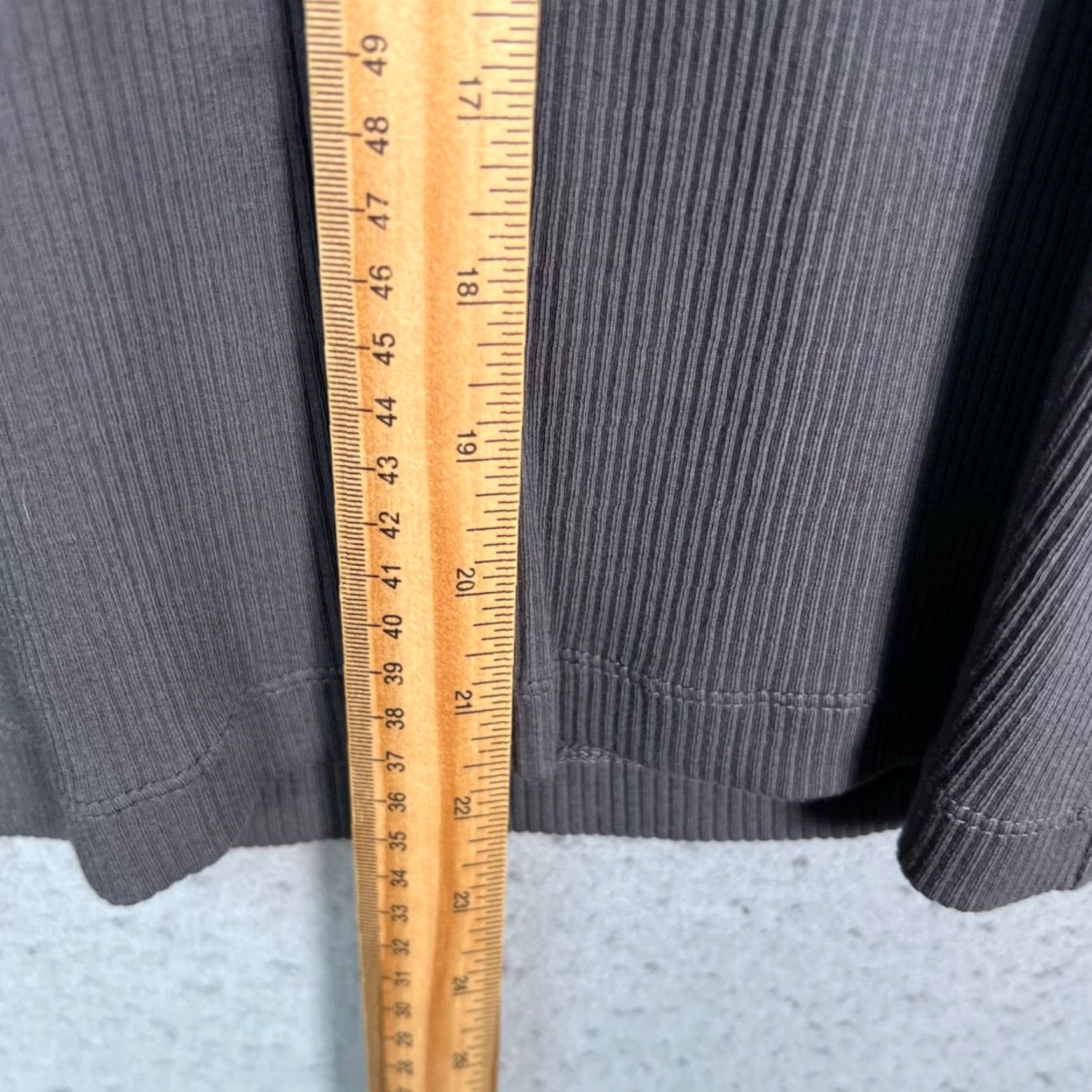 Muji MUJI Womens XS Dark Grey Ribbed Crew Neck Long Sleeve T-Shirt Organic Blend NEW Size XS / US 0-2 / IT 36-38 - 6 Thumbnail