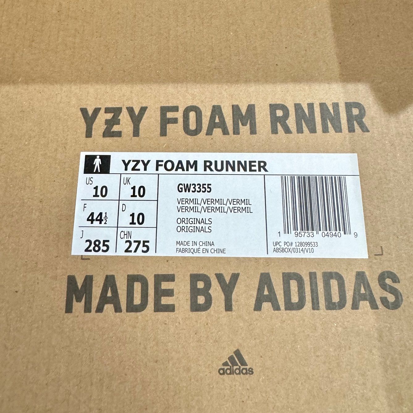 Adidas × Kanye West Adidas Yeezy Foam Vermillion Runner Sneakers Size US 10 / EU 43 - 11 Thumbnail