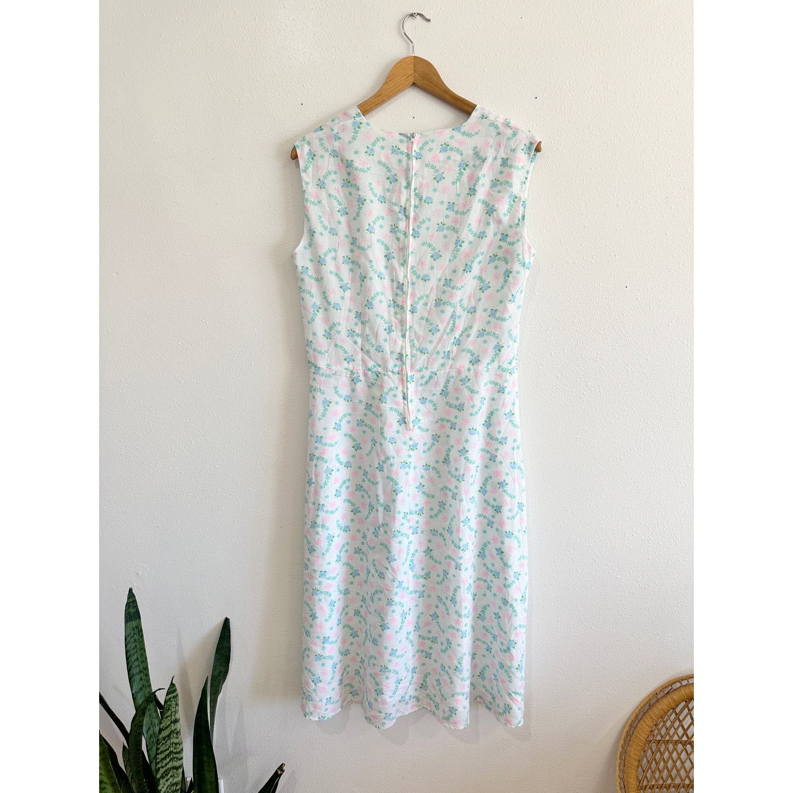 Handmade 50s/60s Handmade Floral Day Dress Size L / US 10 / IT 46 - 11 Thumbnail