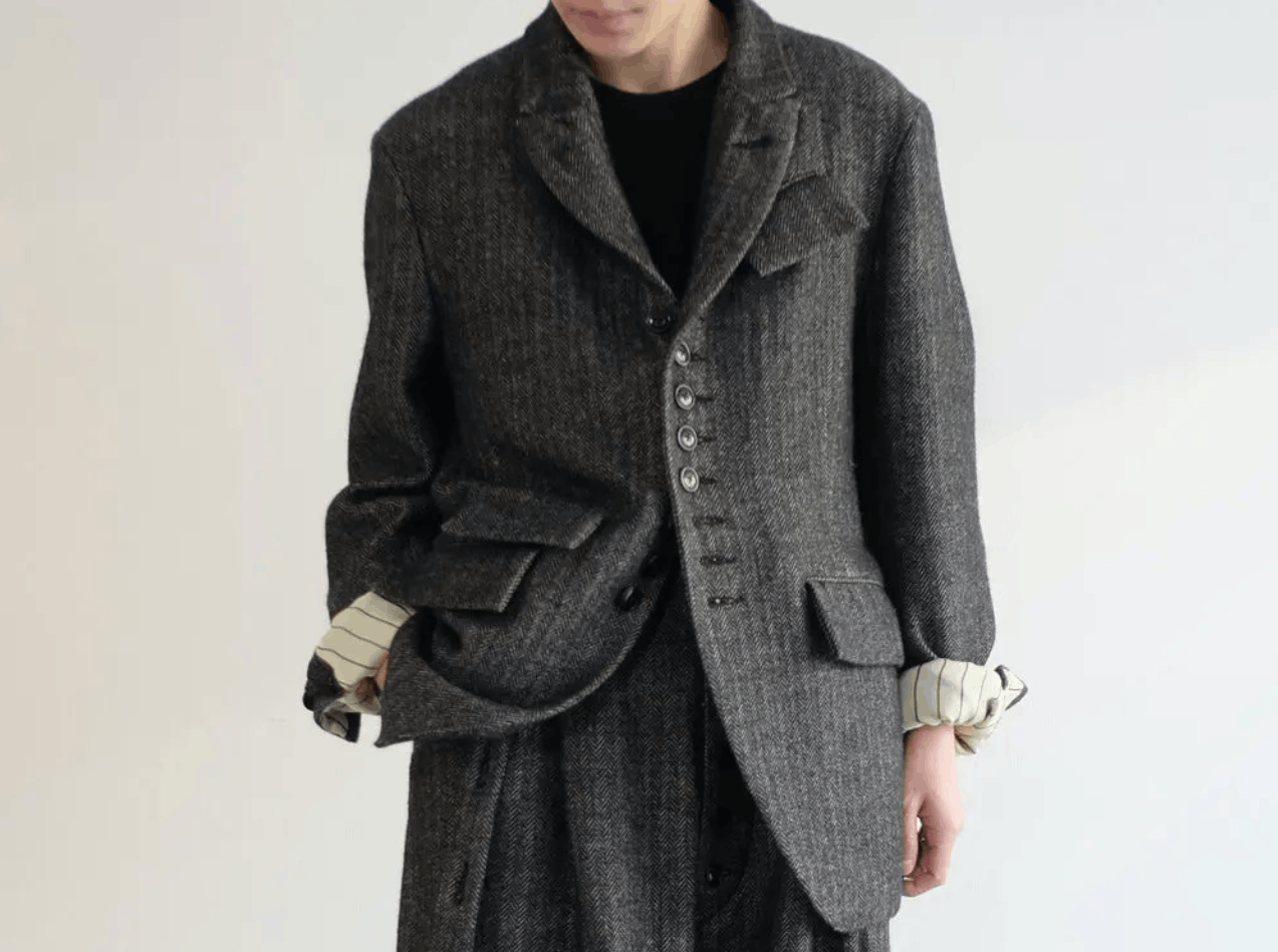 KLASICA HUNTS Wool Linen Classic Herringbone Jacket Size US L / EU 52-54 / 3 - 2 Thumbnail