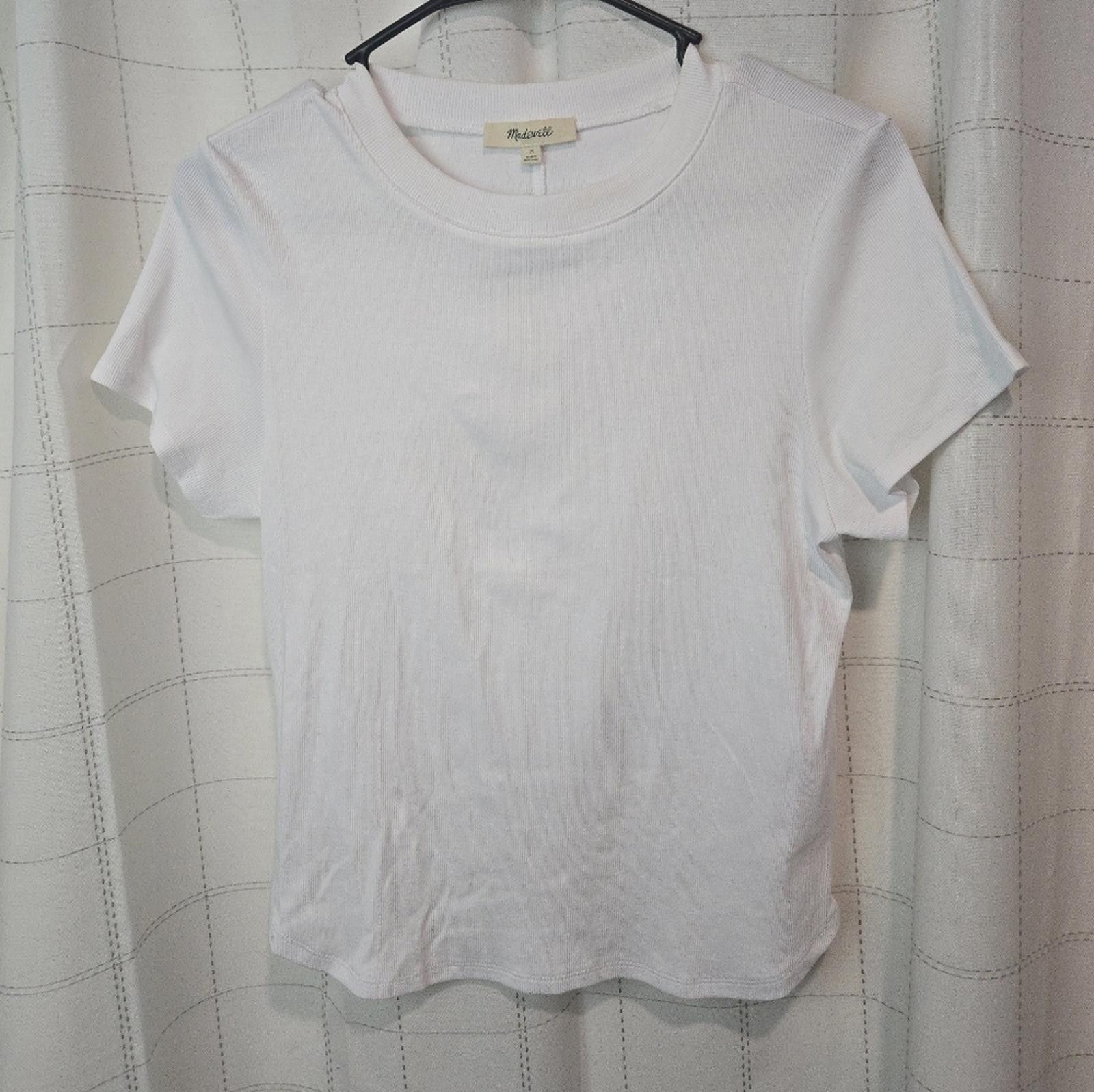 Madewell Madewell (Re)generative Cotton Ribbed Crewneck Tee Size XXS / US 00 / IT 34 - 2 Thumbnail