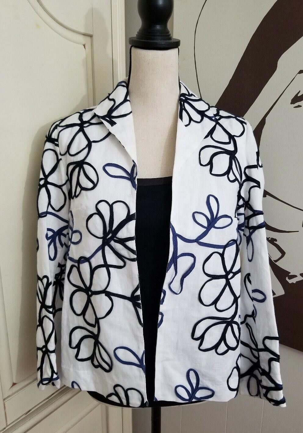 Coldwater Creek Coldwater Creek Jacket 6p Embroidered White Blazer petite Size M / US 6-8 / IT 42-44 - 1 Thumbnail