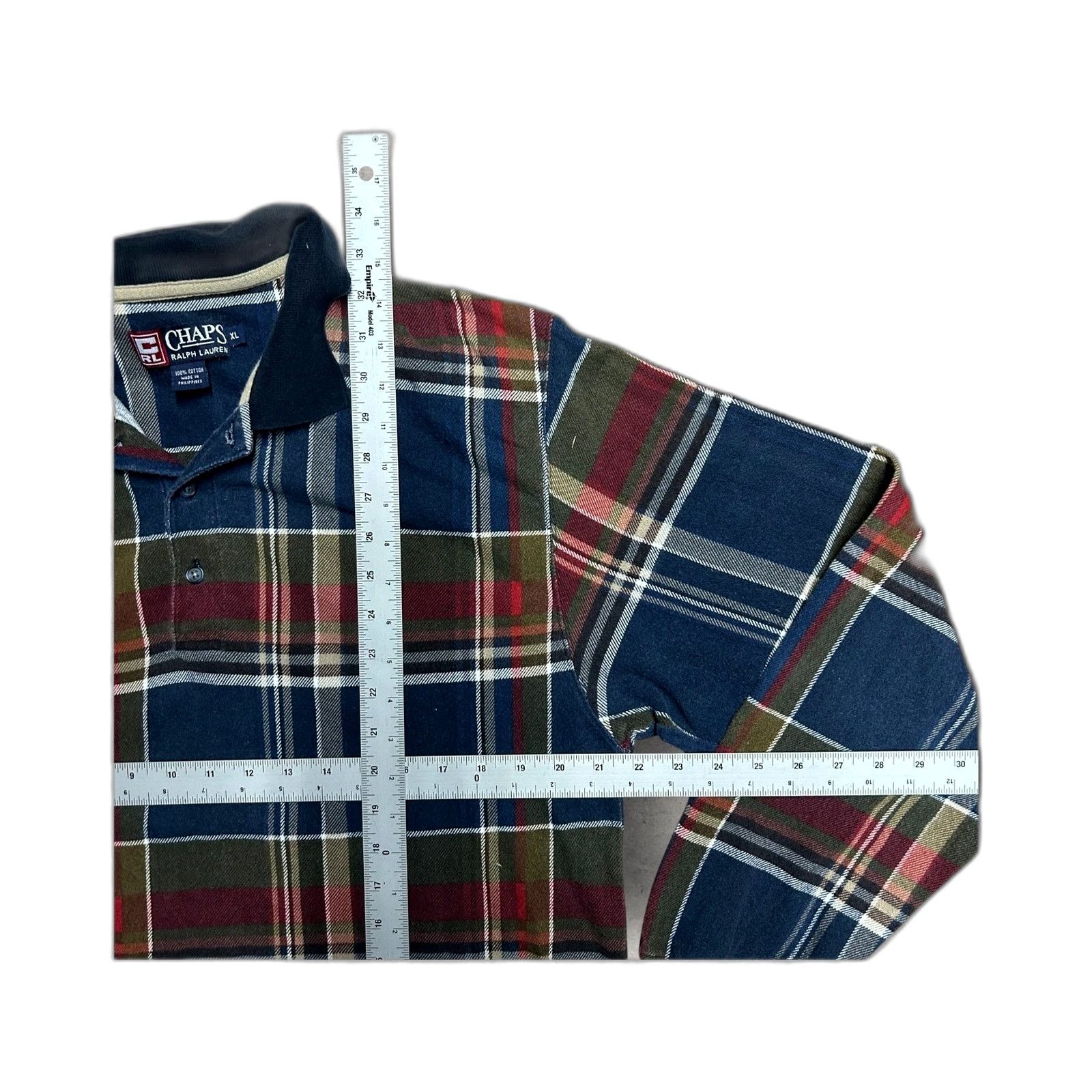 Chaps Vtg 90s Chaps Ralph Lauren Quarter Button Up Shirt Plaid Pre Size US L / EU 52-54 / 3 - 4 Thumbnail