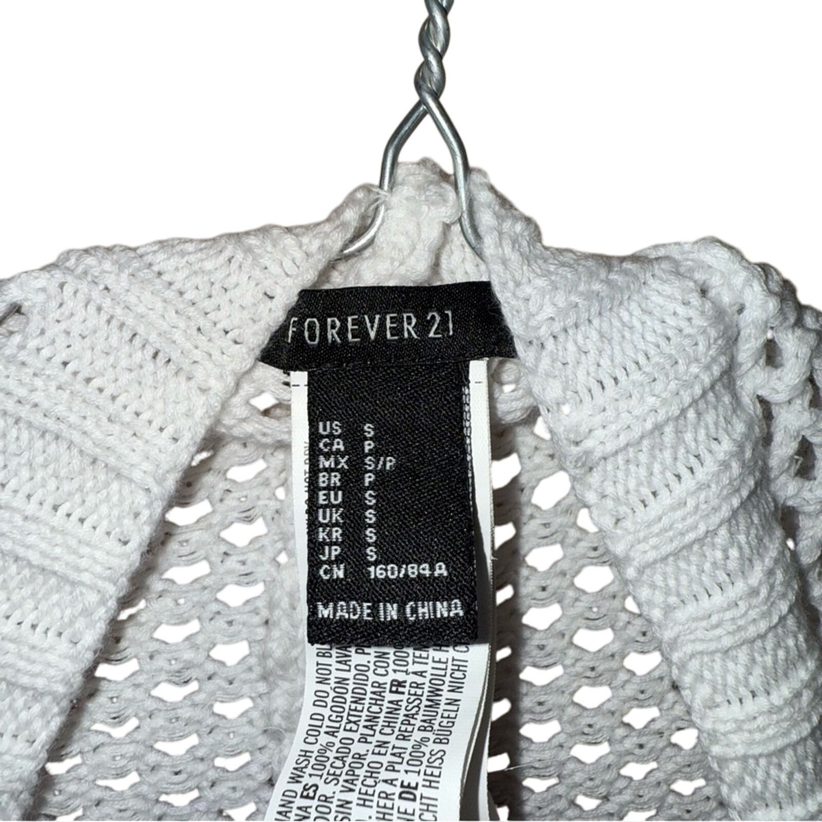 Forever 21 Forever 21 Women's White Open-Knit Sweater Size Small Size S / US 4 / IT 40 - 3 Thumbnail