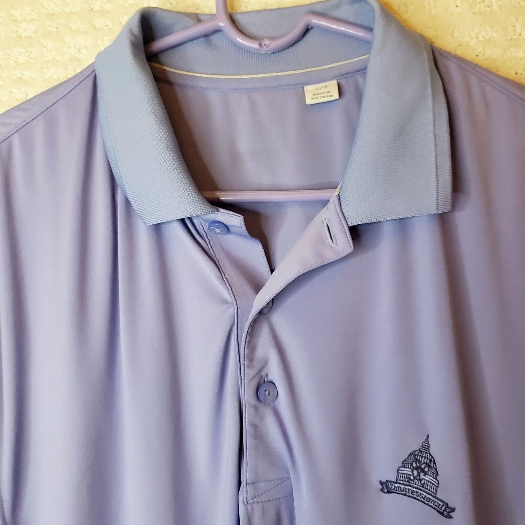 Cutter & Buck Cutter & Buck Polo Shirt Mens L Lavender Short Sleeve DryTech 50+ Golf Striped Reg Adult Mens Men Size US L / EU 52-54 / 3 - 5 Thumbnail