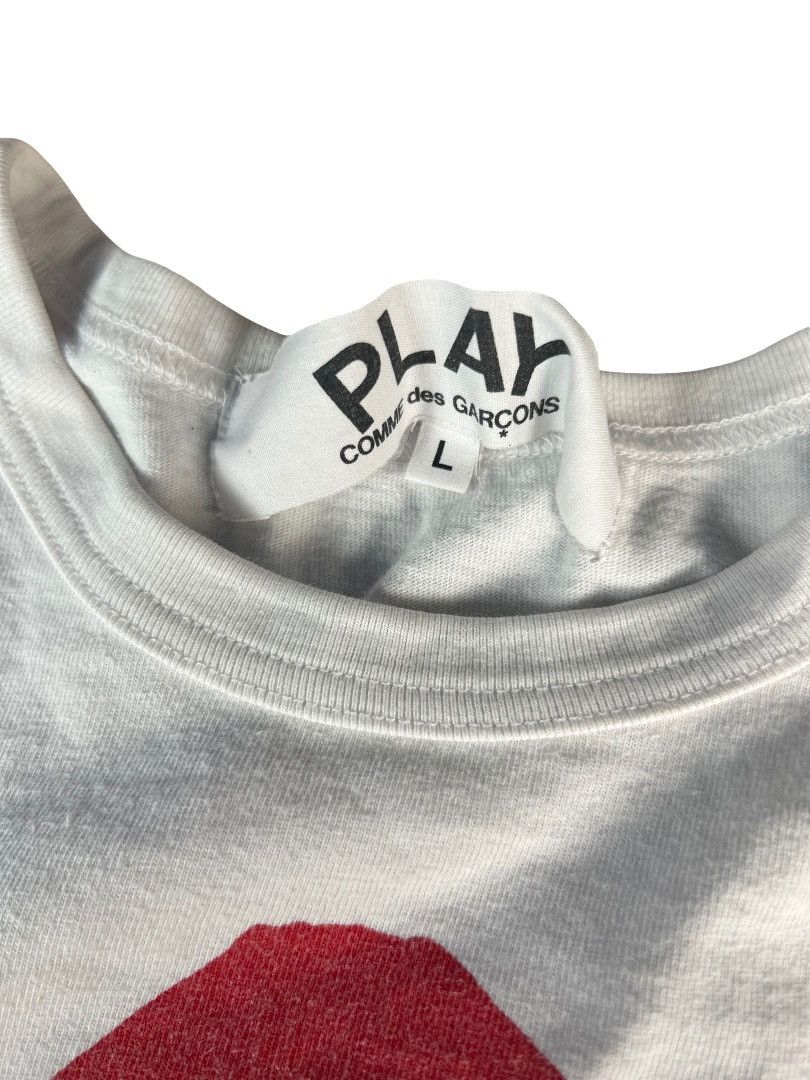 Comme des Garcons CDG Play Double Heart Tee – Red & Camo – White – Size L Size US L / EU 52-54 / 3 - 2 Thumbnail
