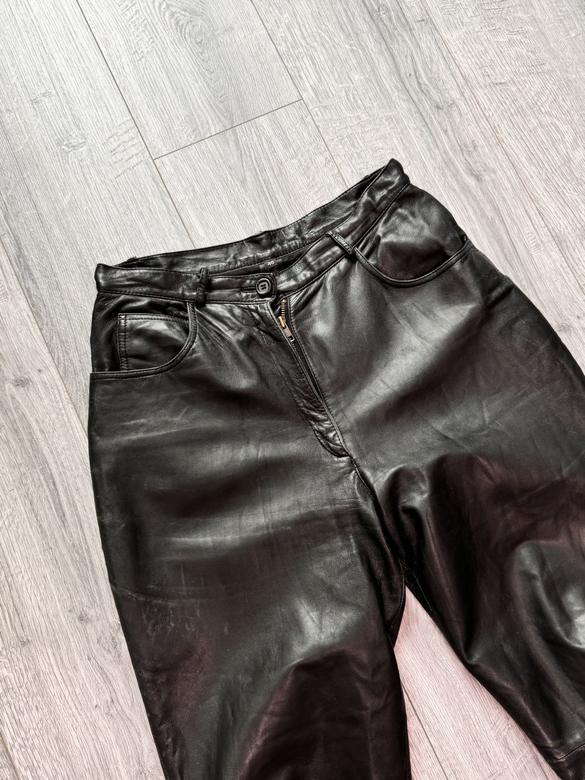 Other leather pants Y2k cowboy opium Rick Owen’s style baggy Size US 32 / EU 48 - 4 Thumbnail