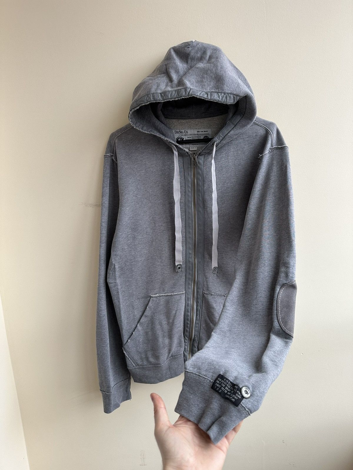 image of Crazy Hoodie Diesel Japanese Style Avant Garde 90's in Grey, Men's (Size Large)