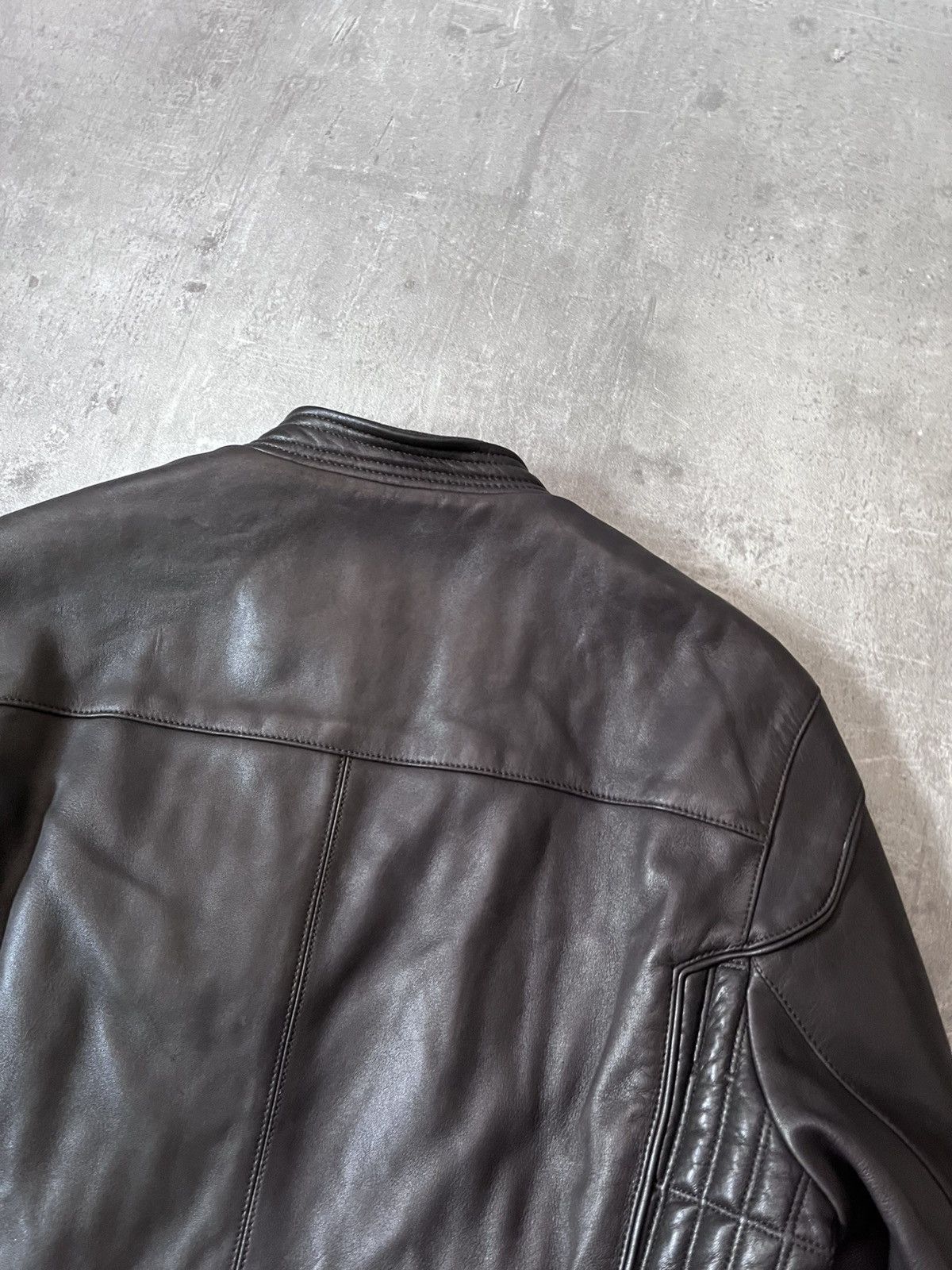 Prada Prada A/W 2007 biker brown leather jacket Size US L / EU 52-54 / 3 - 12 Thumbnail