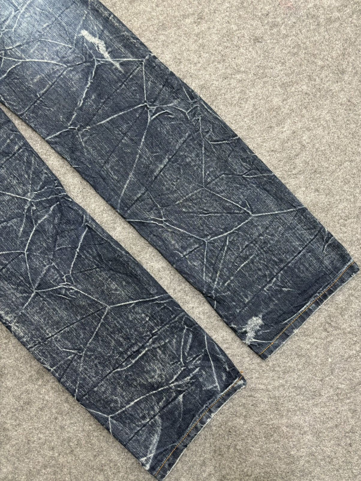 Japanese Brand 💥Double Waist💥Insane Japan Style Nylaus Distressd Denim F514 Size US 32 / EU 48 - 17 Thumbnail