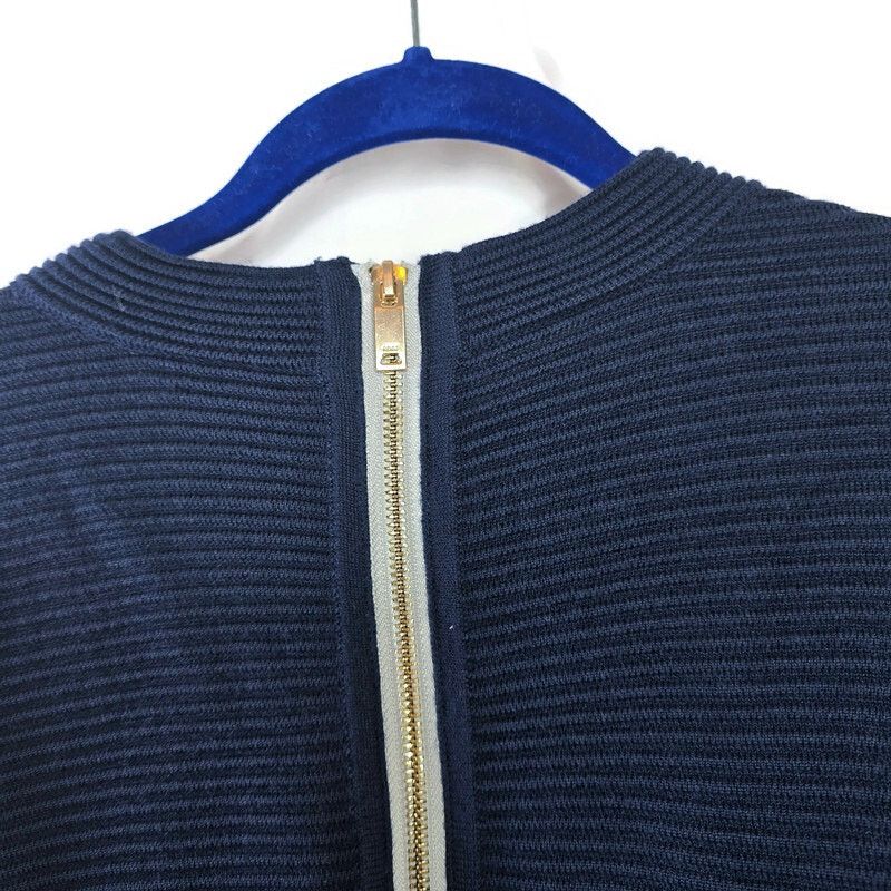 Reiss Reiss Skye Navy Exposed Gold Zipper Textured Sweater Medium Size M / US 6-8 / IT 42-44 - 8 Thumbnail