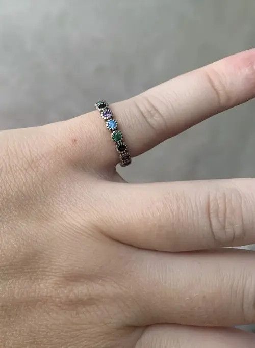 Handmade × Jewelry Electro Ring Crystal Stone Silver Abstract Star Pop Fantasy Size ONE SIZE - 3 Thumbnail