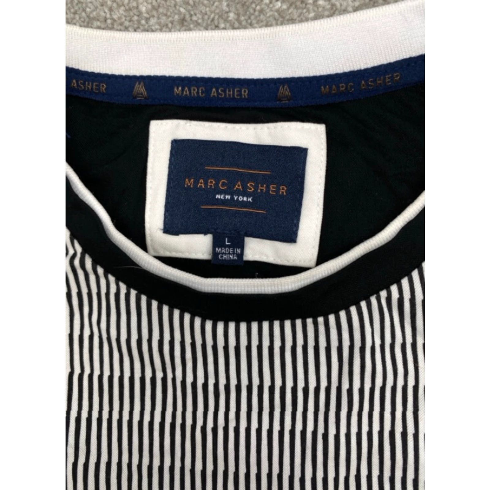 Marcs Marc Asher T-Shirt Colorblock Colorblock - Black Multicolor Color Block Shirt Mens Large Crew Neck Short Sleeve Nylon Spandex Rayon Logo Size US L / EU 52-54 / 3 - 3 Thumbnail
