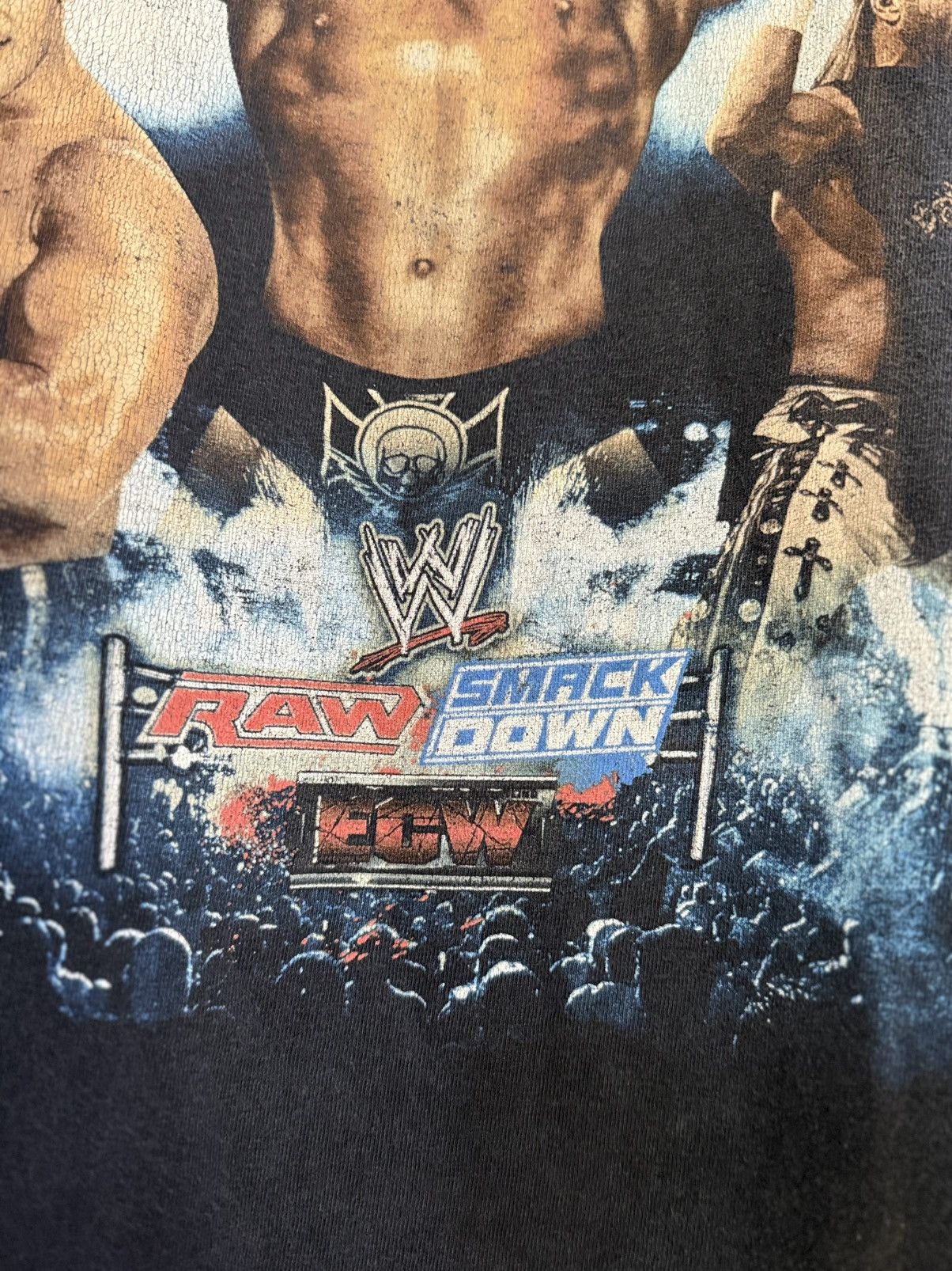 WWF Vintage ECW Raw Smack Down Wrestling Backhit Sun Faded Tee Size US L / EU 52-54 / 3 - 6 Thumbnail