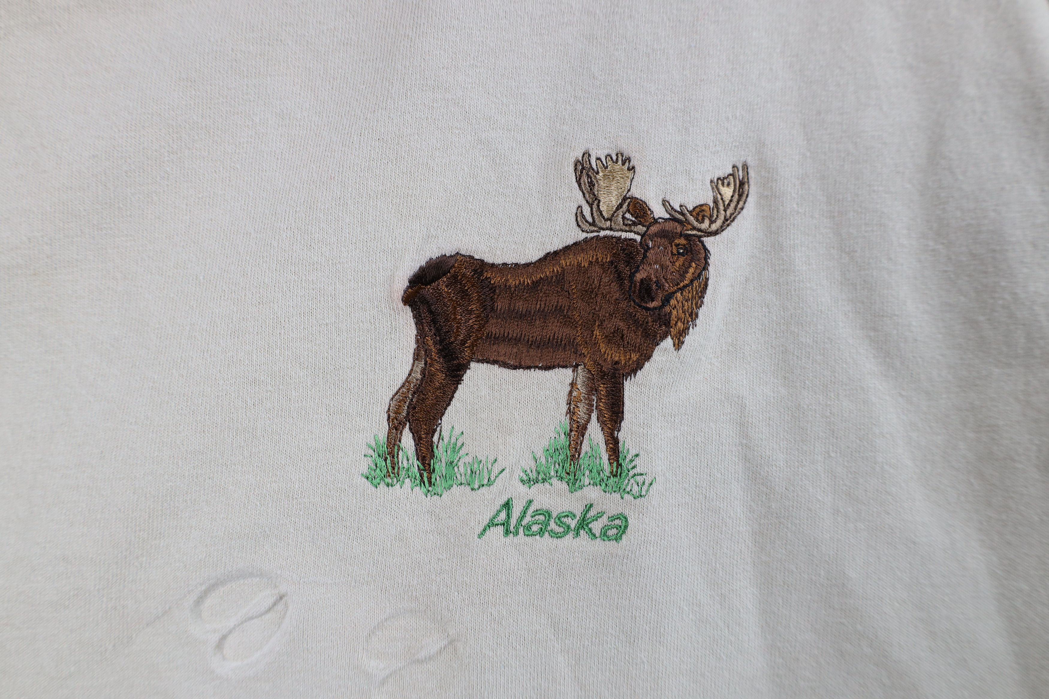 Vintage Vintage 90s Streetwear Alaska Elk Moose Short Sleeve T-Shirt Size US M / EU 48-50 / 2 - 4 Thumbnail