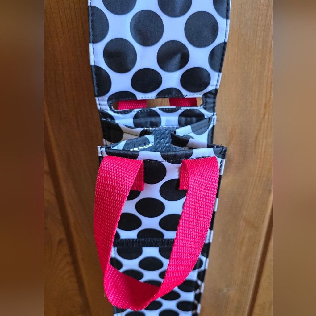 Other Thirty-one Black and White Polka Dot Wine Carrier Size ONE SIZE - 4 Thumbnail