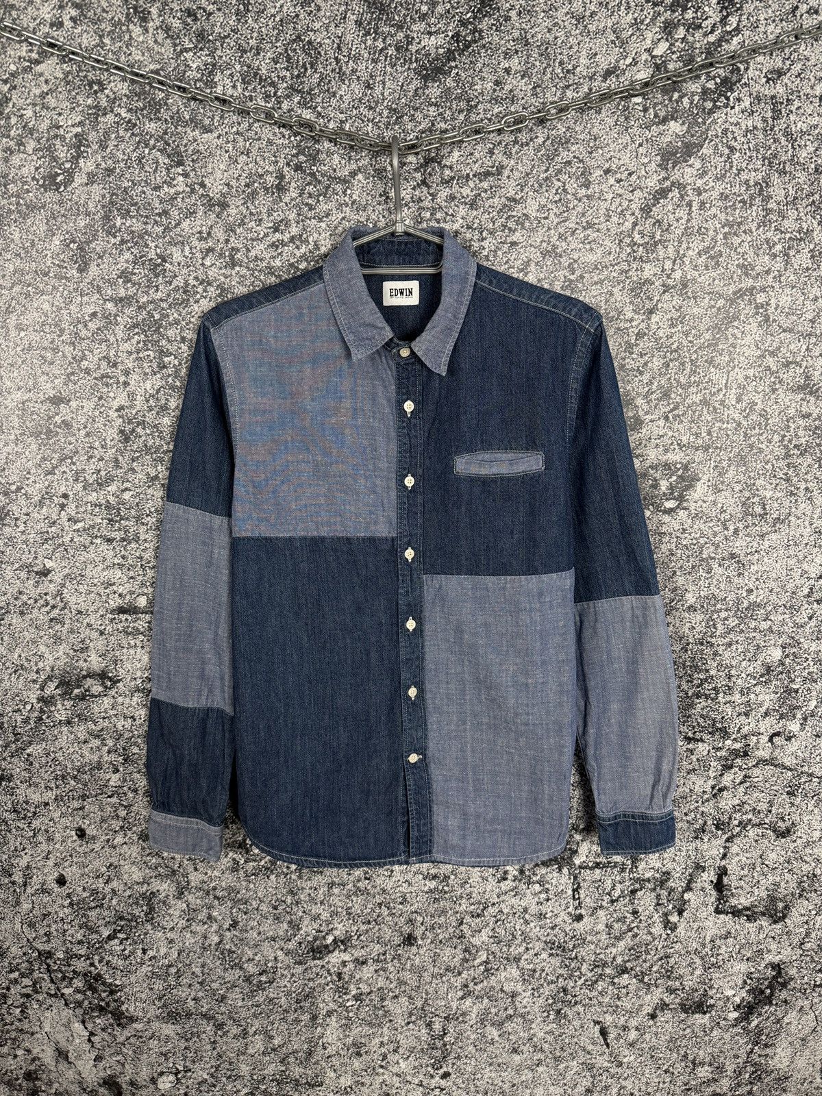 Edwin Edwin Patchwork Long Sleeve Denim Better Shirt Indigo Size S Size US S / EU 44-46 / 1 - 1 Thumbnail