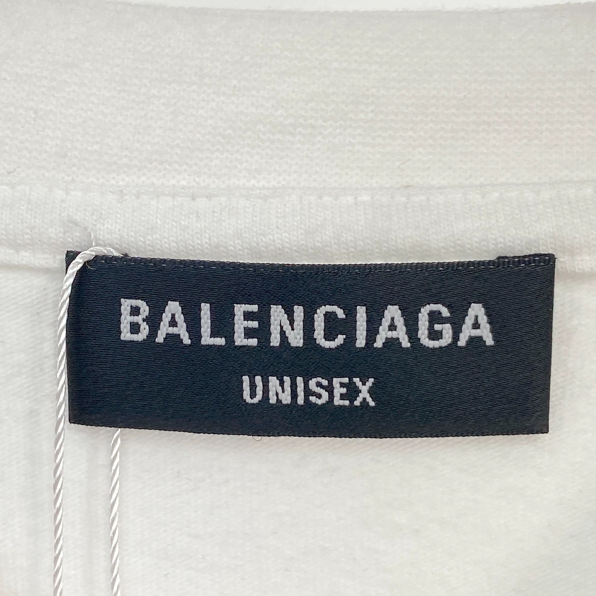Balenciaga Balenciaga White Script Logo Print Crewneck T-Shirt L Size US L / EU 52-54 / 3 - 7 Thumbnail
