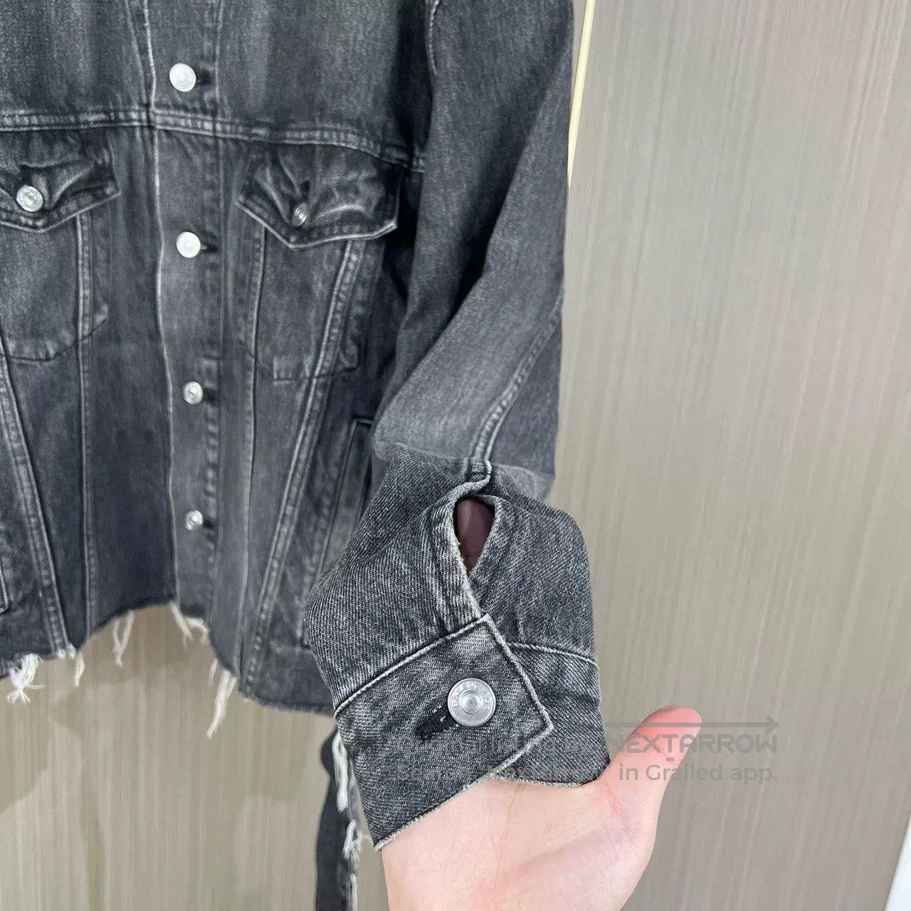 Balenciaga Balenciaga Denim Jacket with Embroidered Logo. Size US S / EU 44-46 / 1 - 4 Thumbnail