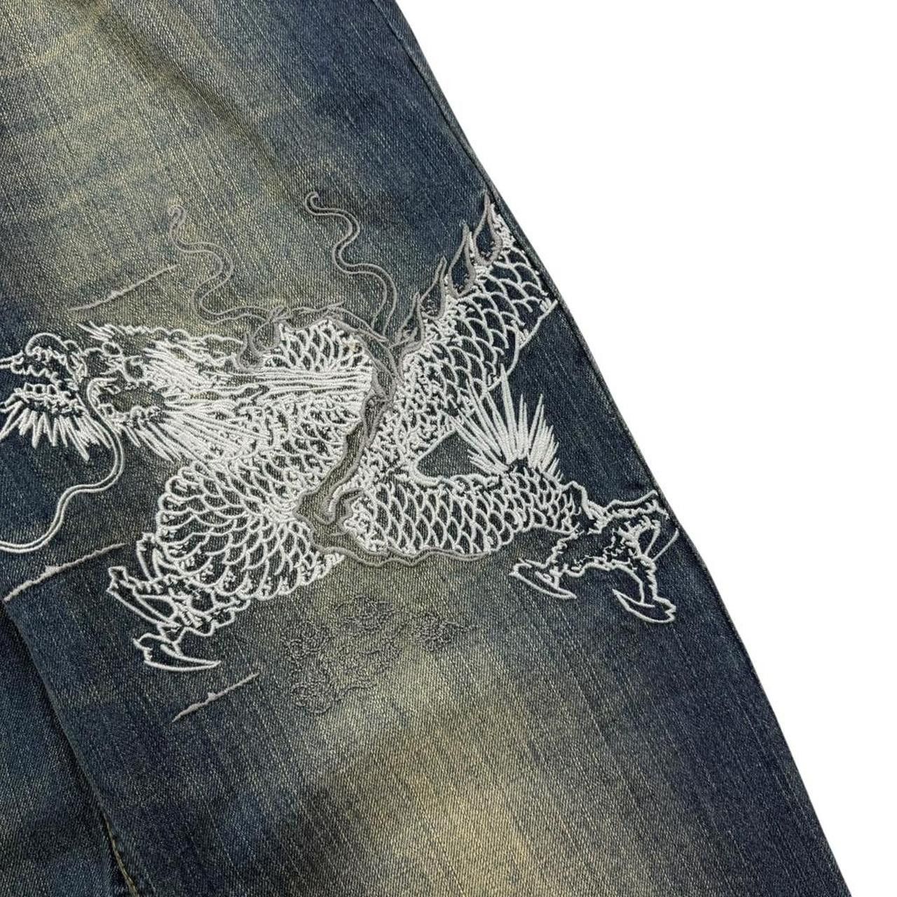 Karakuri Tamashii Karakuri Tamashii Embroidered Japanese Denim Jeans Waist 32 Size US 32 / EU 48 - 3 Thumbnail