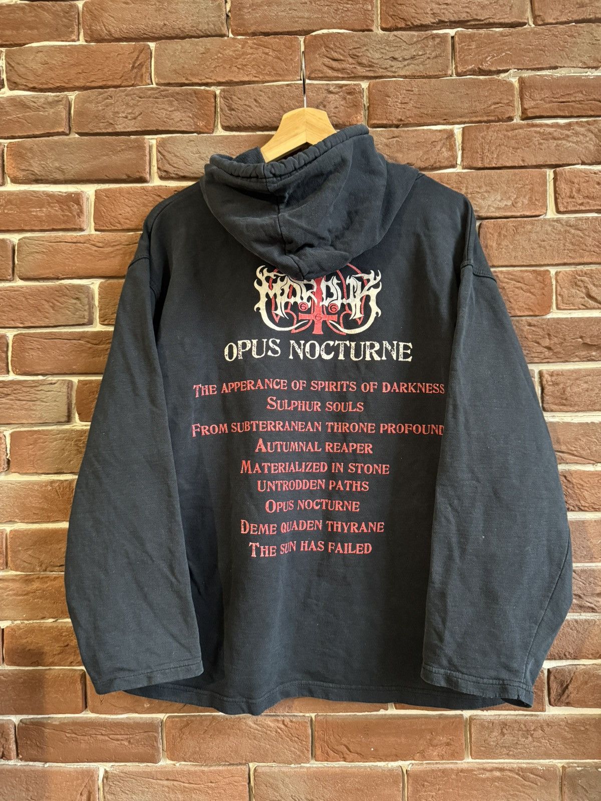 Band Tees Rare Vintage 00s Marduk Opus Nocturn Black Metal Band Hoodie Size US L / EU 52-54 / 3 - 2 Thumbnail