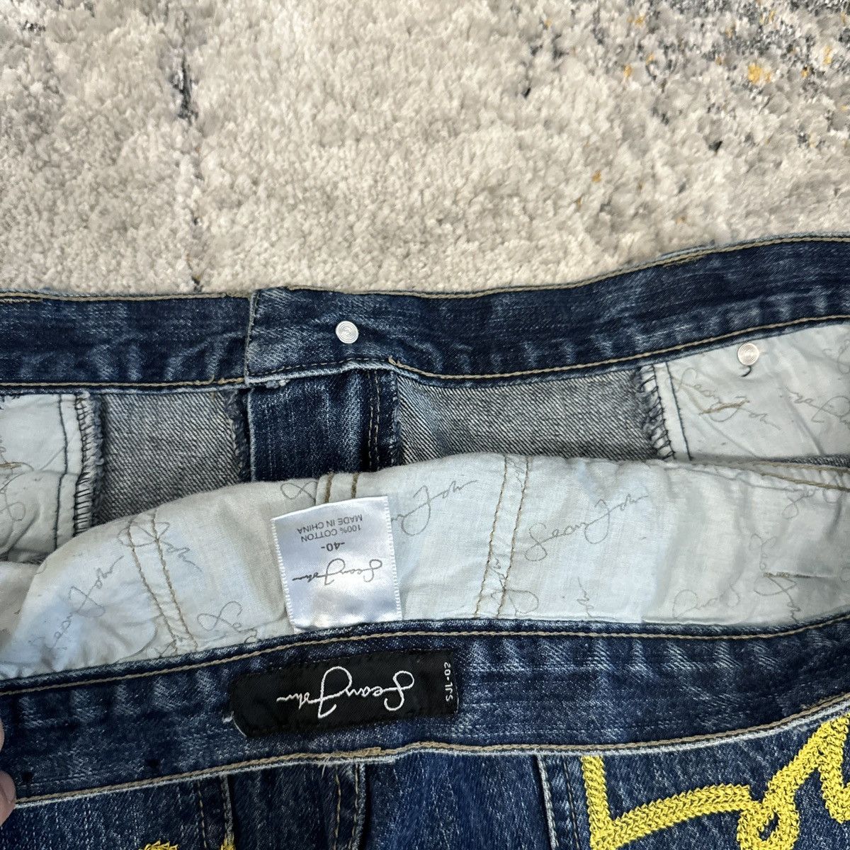 JNCO × Sean John × Vintage Vintage Y2K Sean John baggy wide leg embroidered jeans Size US 40 / EU 56 - 5 Thumbnail
