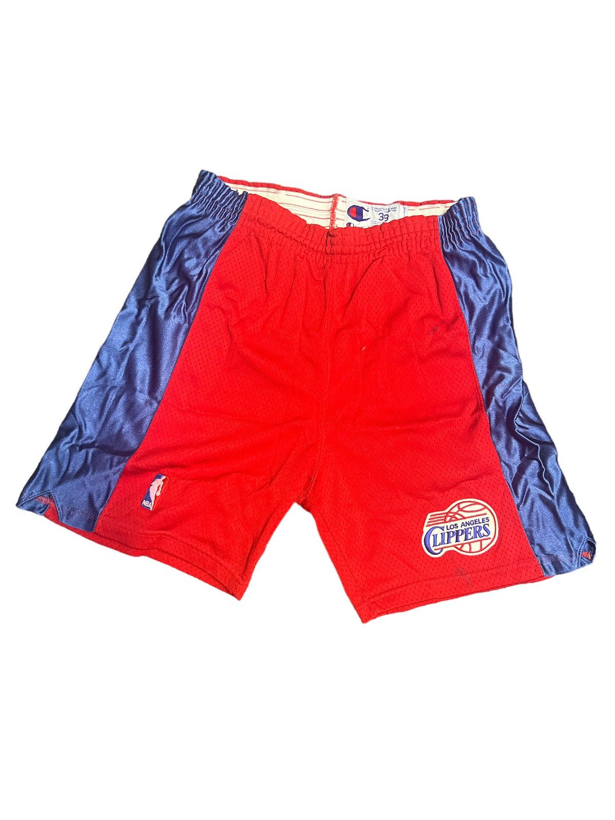 image of Team Issued Vintage La Clippers Shorts Champion 1995 in Red, Men's (Size 38)