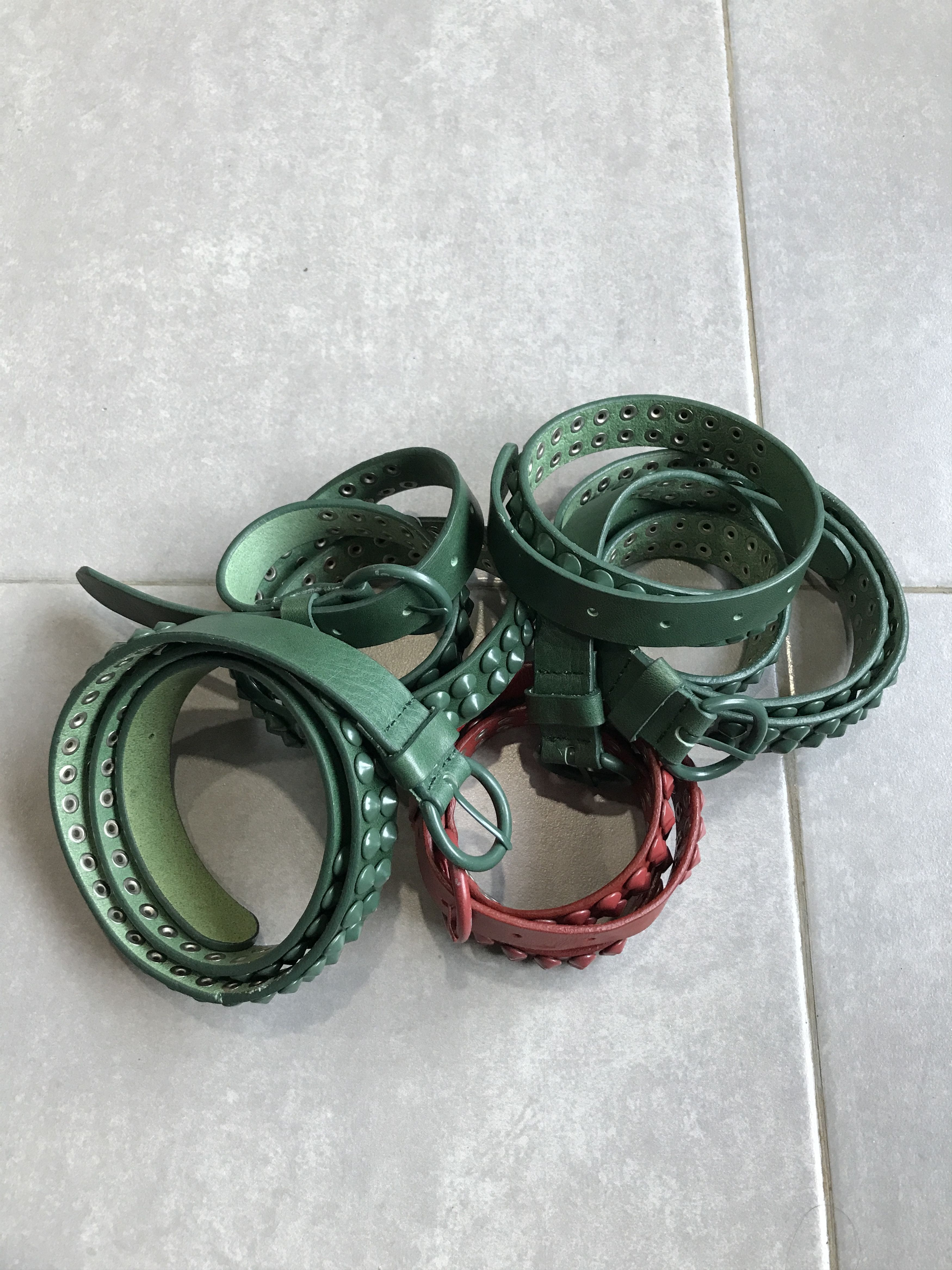 Japanese Brand Leather studded belt Size ONE SIZE - 2 Thumbnail