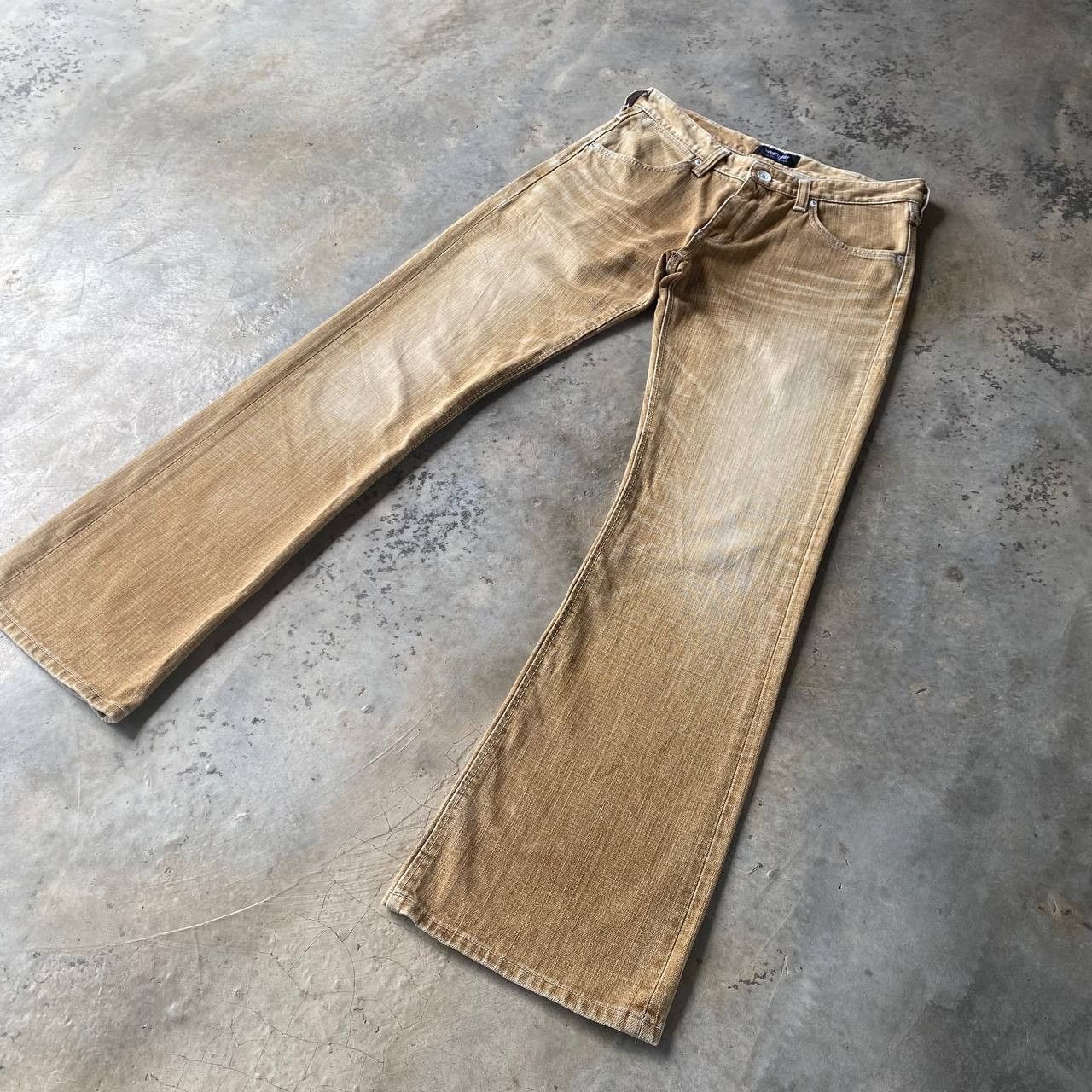 Wrangler FLARED VINTAGE 00s WRANGLER SUN FADED OCHRE Size US 30 / EU 46 - 4 Thumbnail