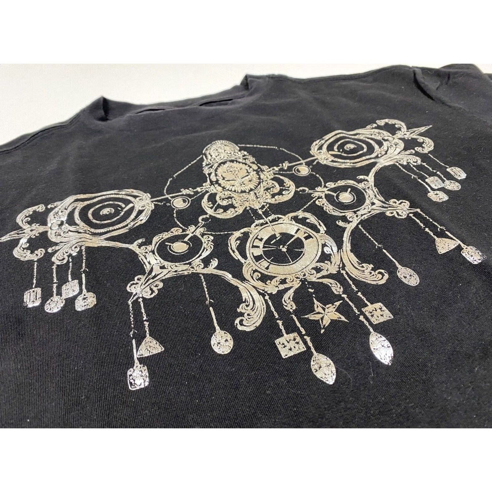 Adidas Adidas Men's Vintage 2008 T-Shirt Sz M Crew Neck Short Sleeve Black Cotton Medallion Clock Trefoil Double-Sided Graphic Print Size US M / EU 48-50 / 2 - 7 Thumbnail