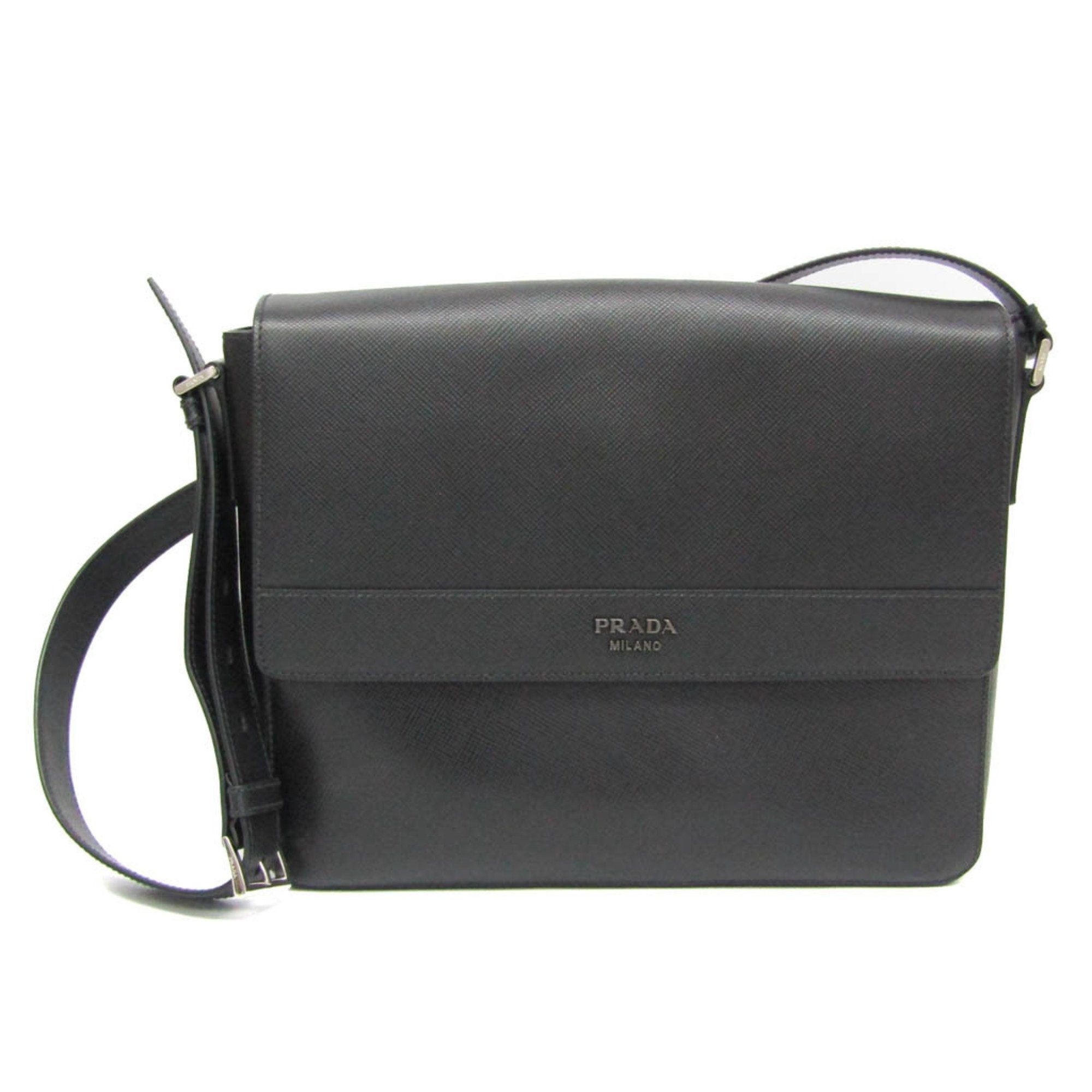 image of Prada Saffiano 2Vd010 Men's Saffiano Cuir Messenger Bag,shoulder Bag Nero in Black