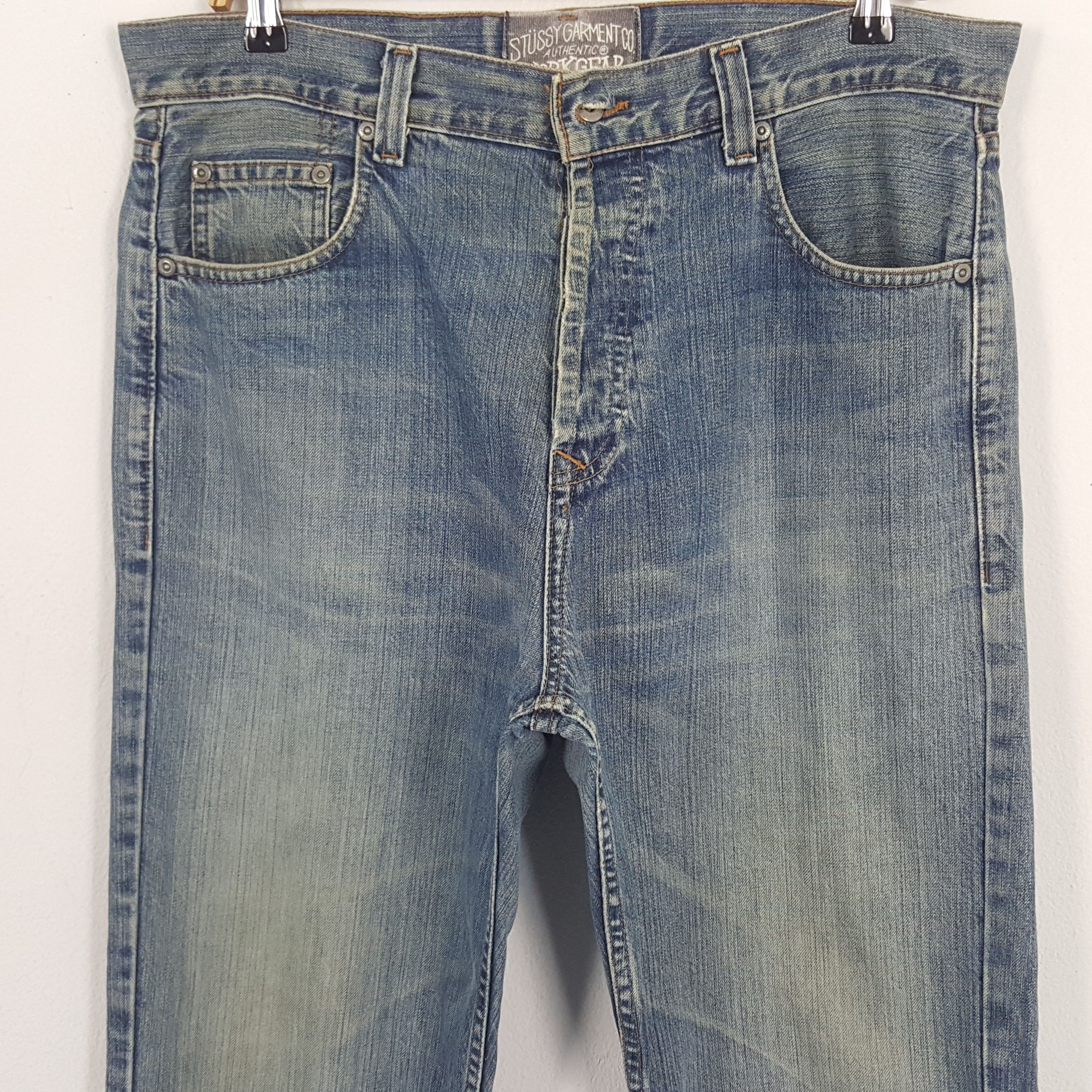 Stussy × Vintage Vintage Stussy Streetwear Custom Art Big Logo Denim Jeans Size US 35 - 4 Thumbnail