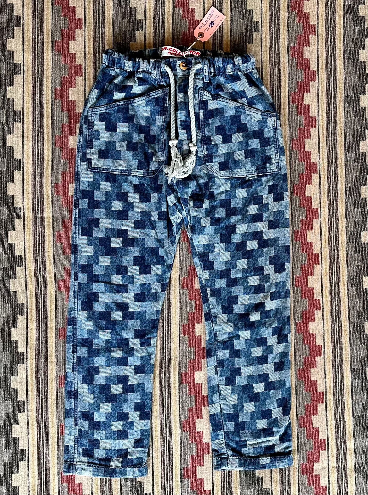 Dr. Collectors blue jacquard denim casual tapered pants Size US 30 / EU 46 - 1 Thumbnail