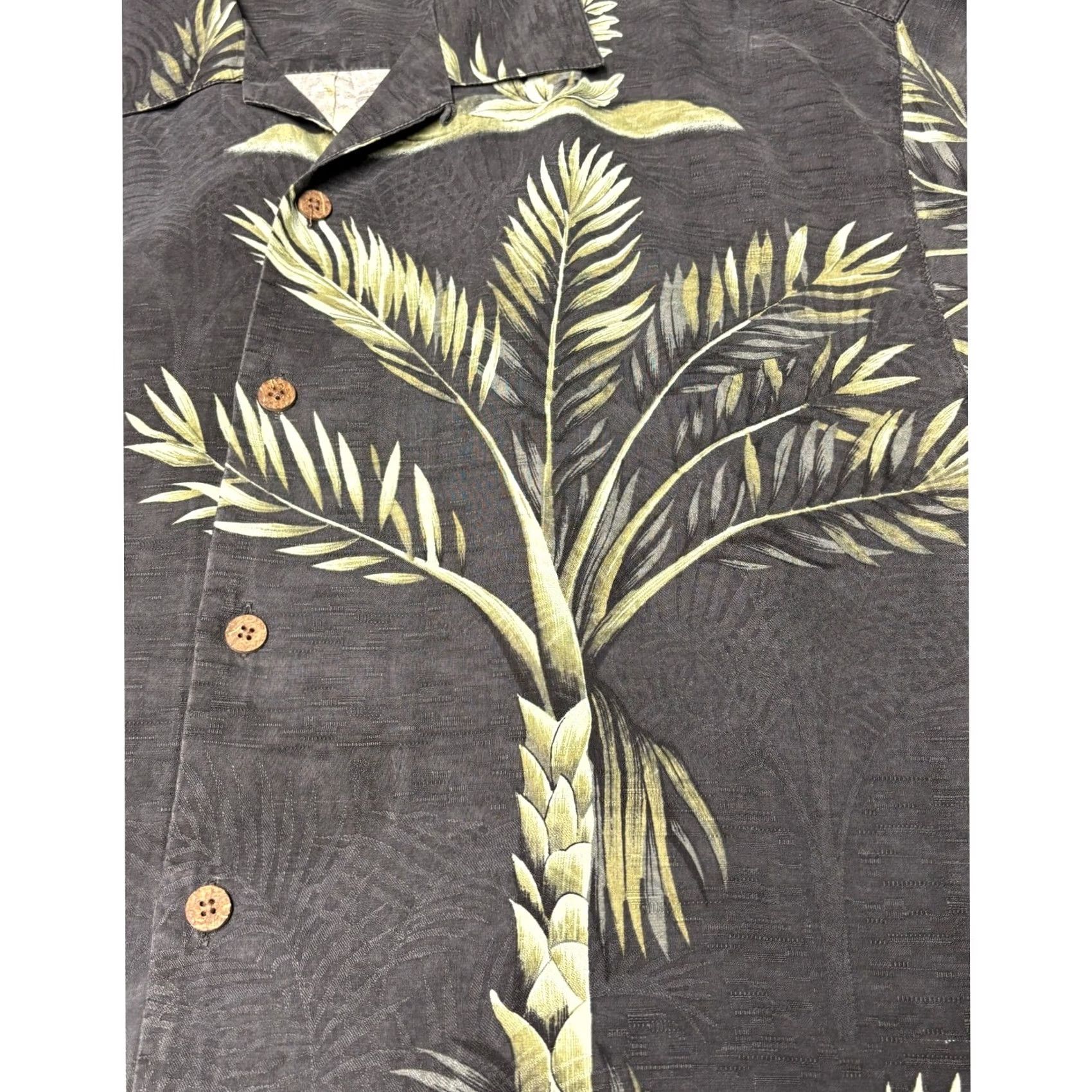 Tommy Bahama Tommy Bahama Mens Silk Palm Tree Camp Shirt Black Short Sleeve Button Down L Size US L / EU 52-54 / 3 - 2 Thumbnail