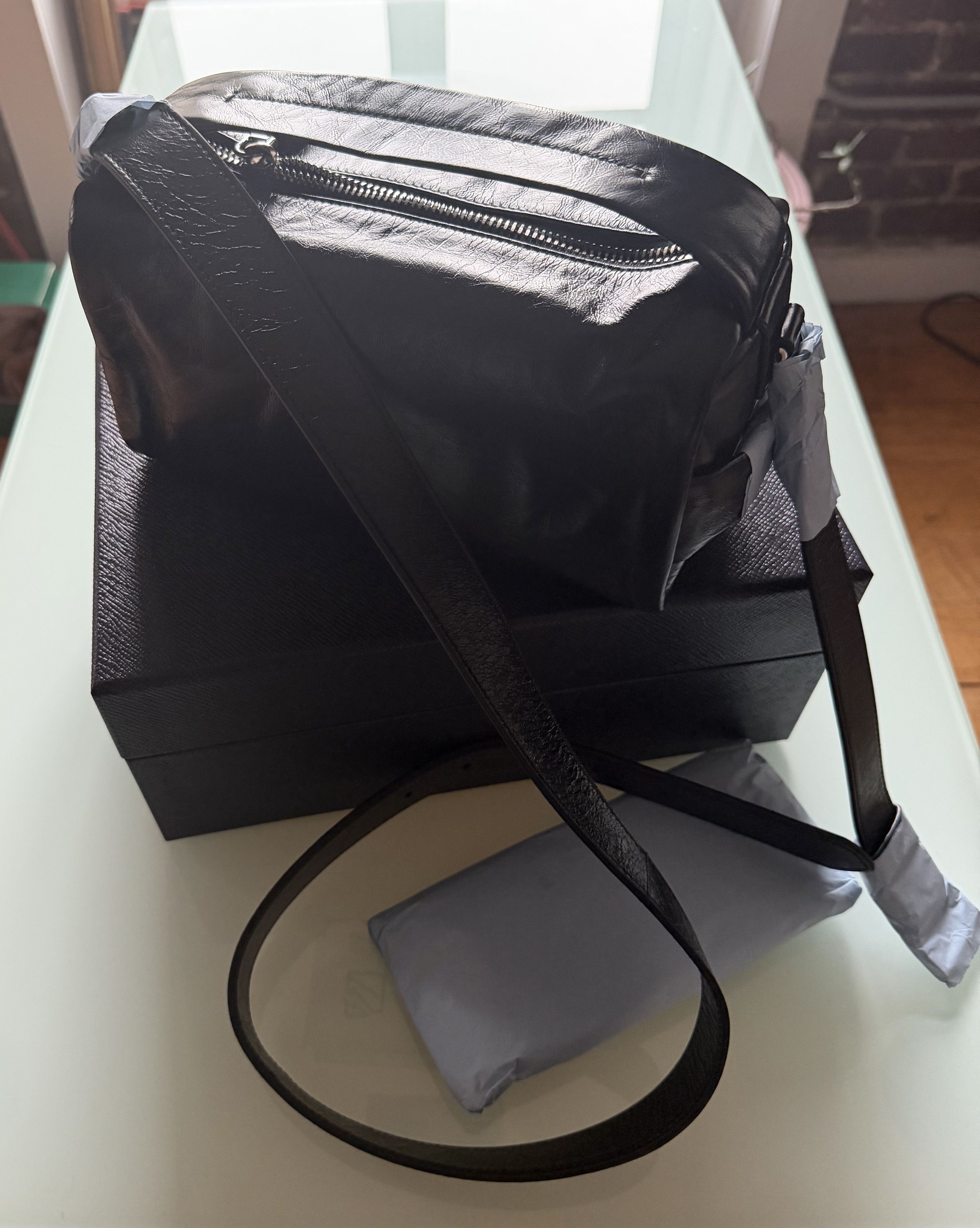 Prada Prada Black Leather Shoulder Bag MSRP $2,550 Size ONE SIZE - 16 Thumbnail