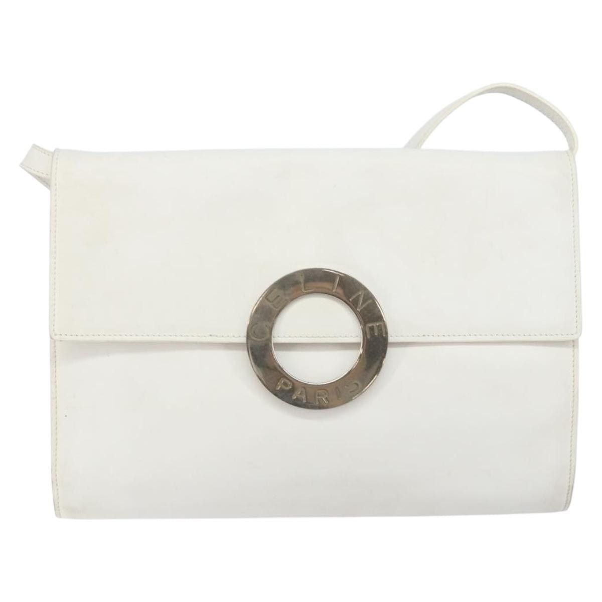 Celine CELINE Shoulder Bag Leather White Silver Size ONE SIZE - 2 Thumbnail