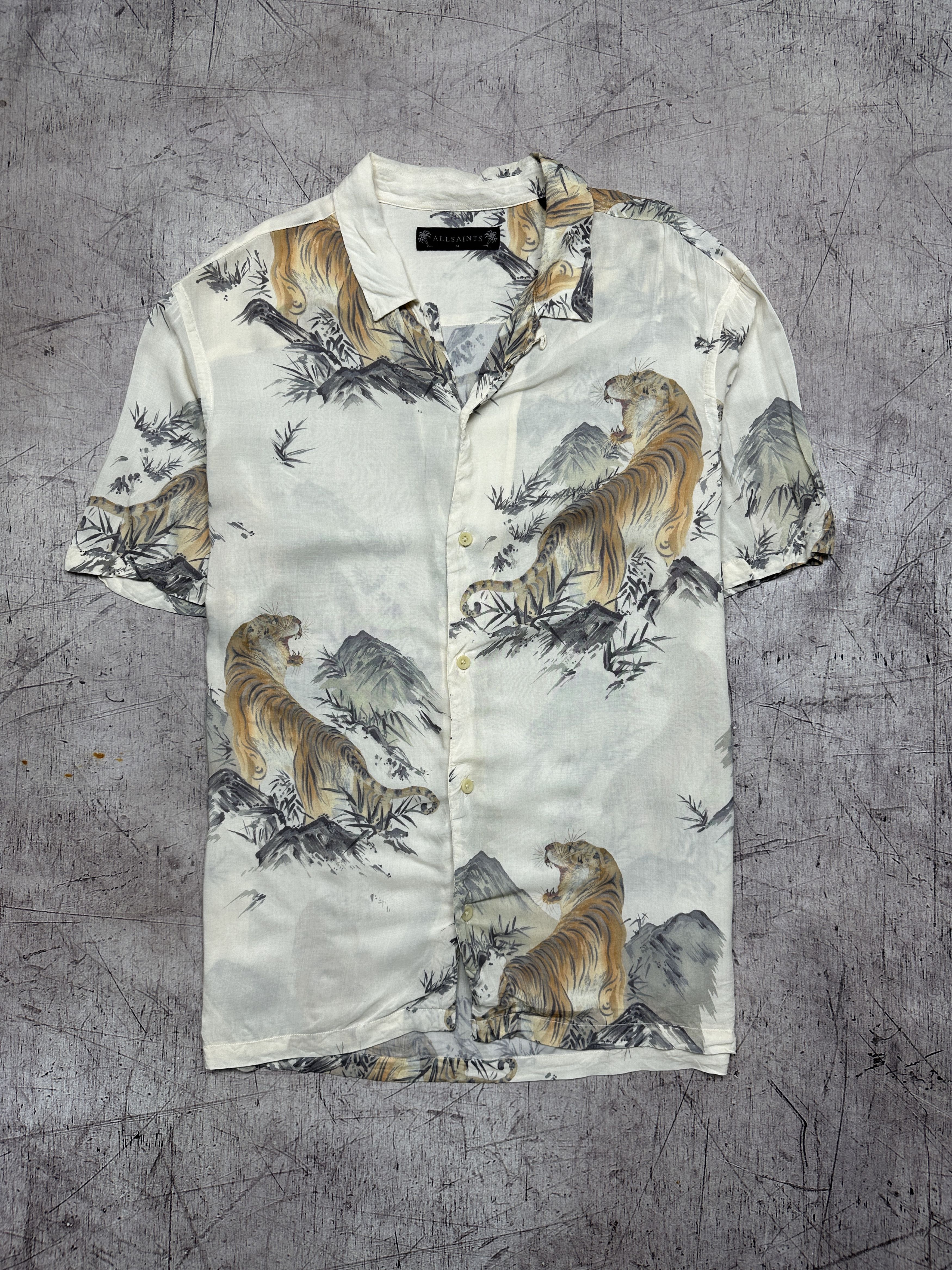 Allsaints Allsaints Mens Hawaiian Kayan Short Sleeve Shirt Tiger Size US M / EU 48-50 / 2 - 1 Thumbnail