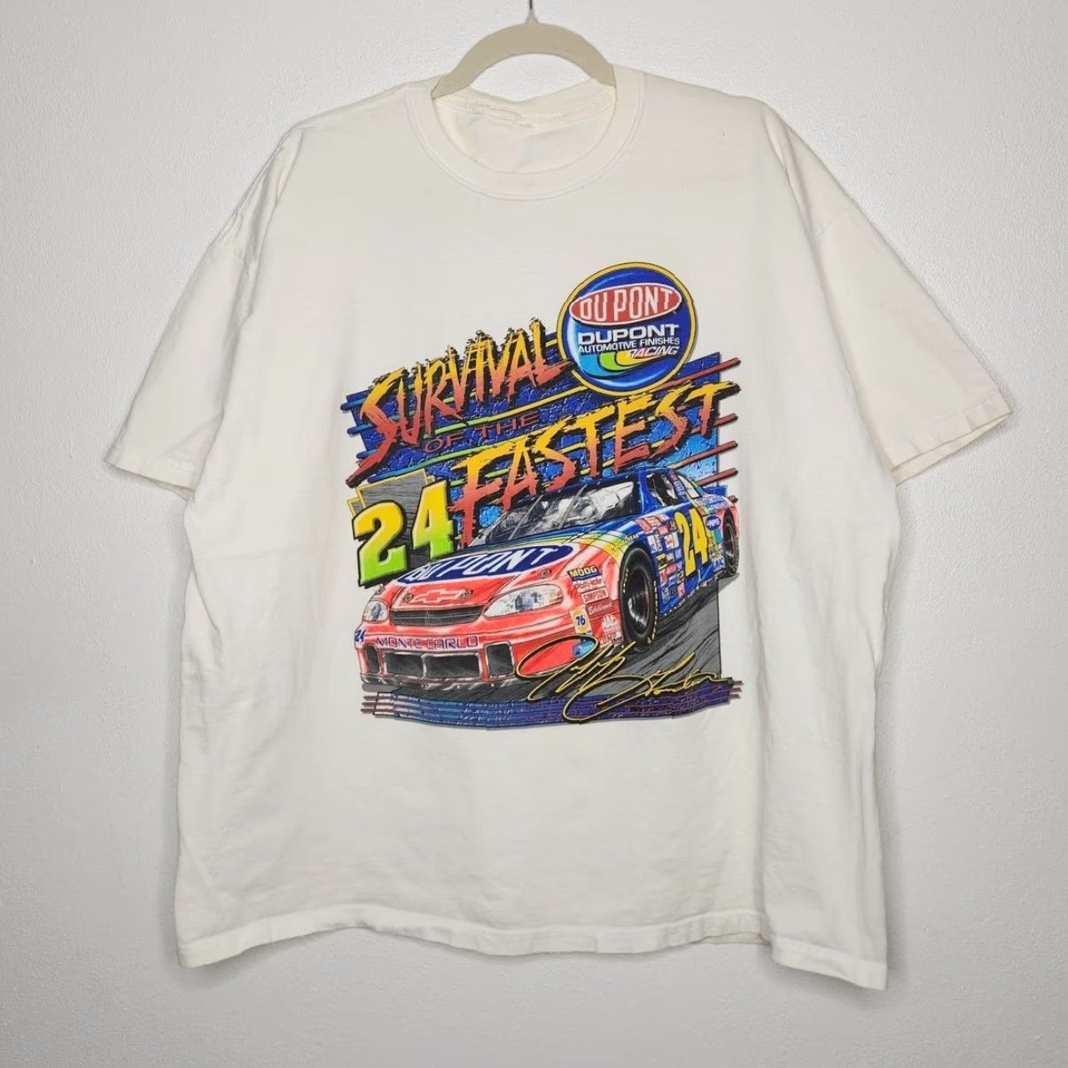 NASCAR VINTAGE Jeff Gordon Double Sided Nascar Racing Dupont 90s White AOP Shirt Unisex Adults 2XL Size US XXL / EU 58 / 5 - 2 Thumbnail