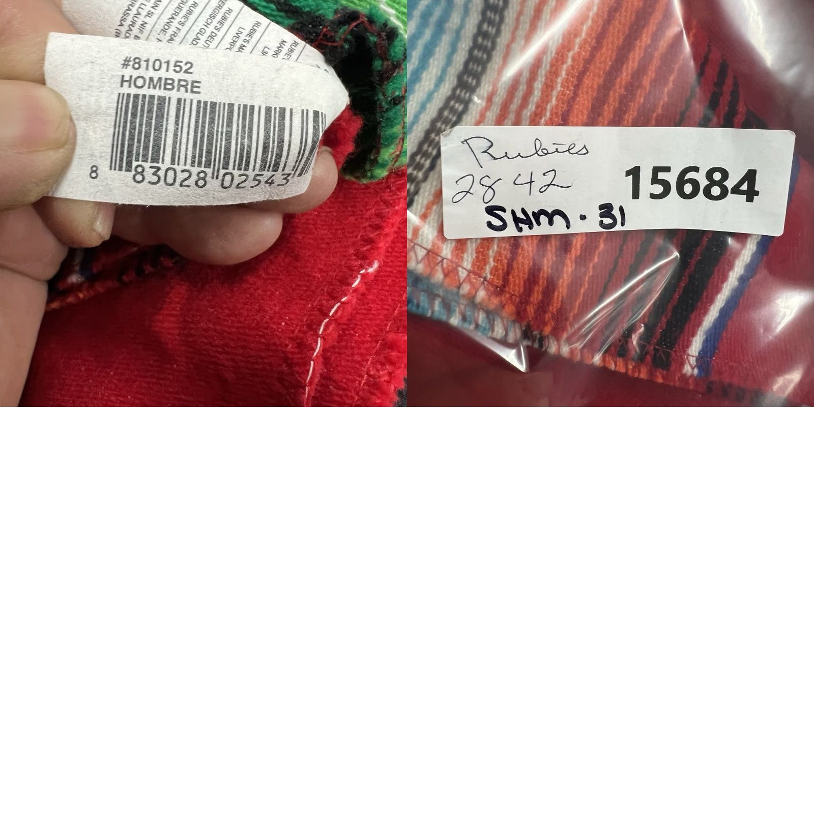 Vintage VINTAGE Rubies Poncho Unisex Red Pullover Mexican Blanket V Neck Costume Party One Size Pullover Fringes Adult Unisex Mexico Red Poncho Theme Mexican Size US M / EU 48-50 / 2 - 8 Thumbnail